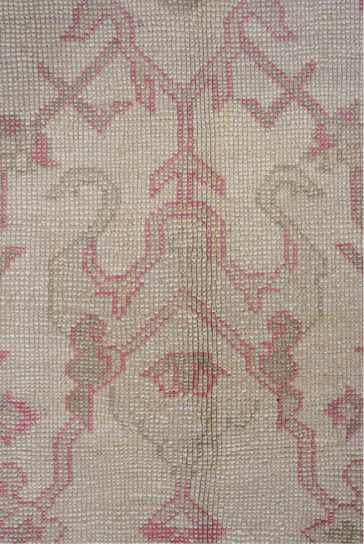 13' x 17' one-of-a-kind handmade vintage Oushak oversize rug. Color palette: brown, gray, light gray, pink