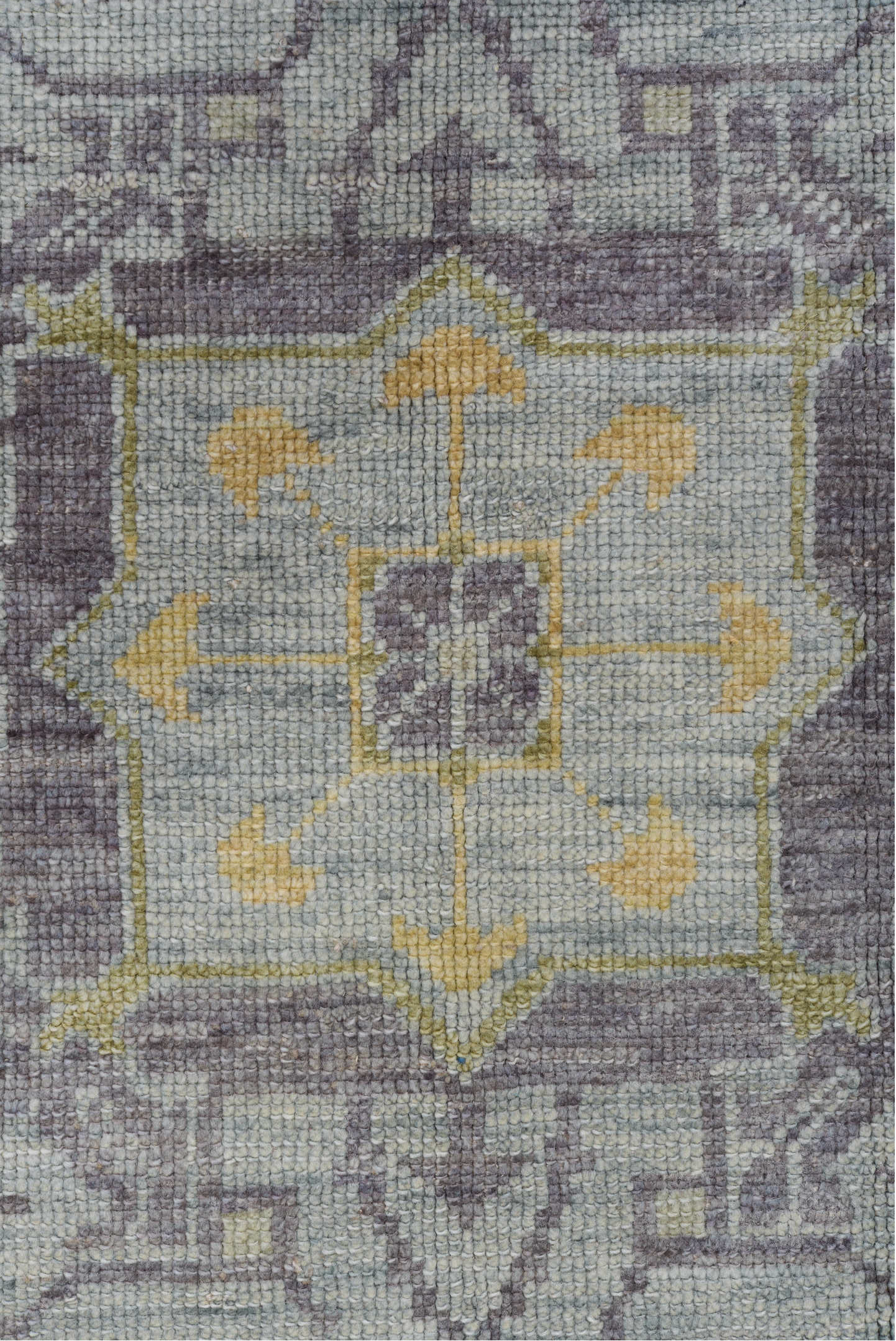 8' x 12' one-of-a-kind handmade vintage Oushak large size rug. Color palette: brown, dark gray, gainsboro, gray, light gray