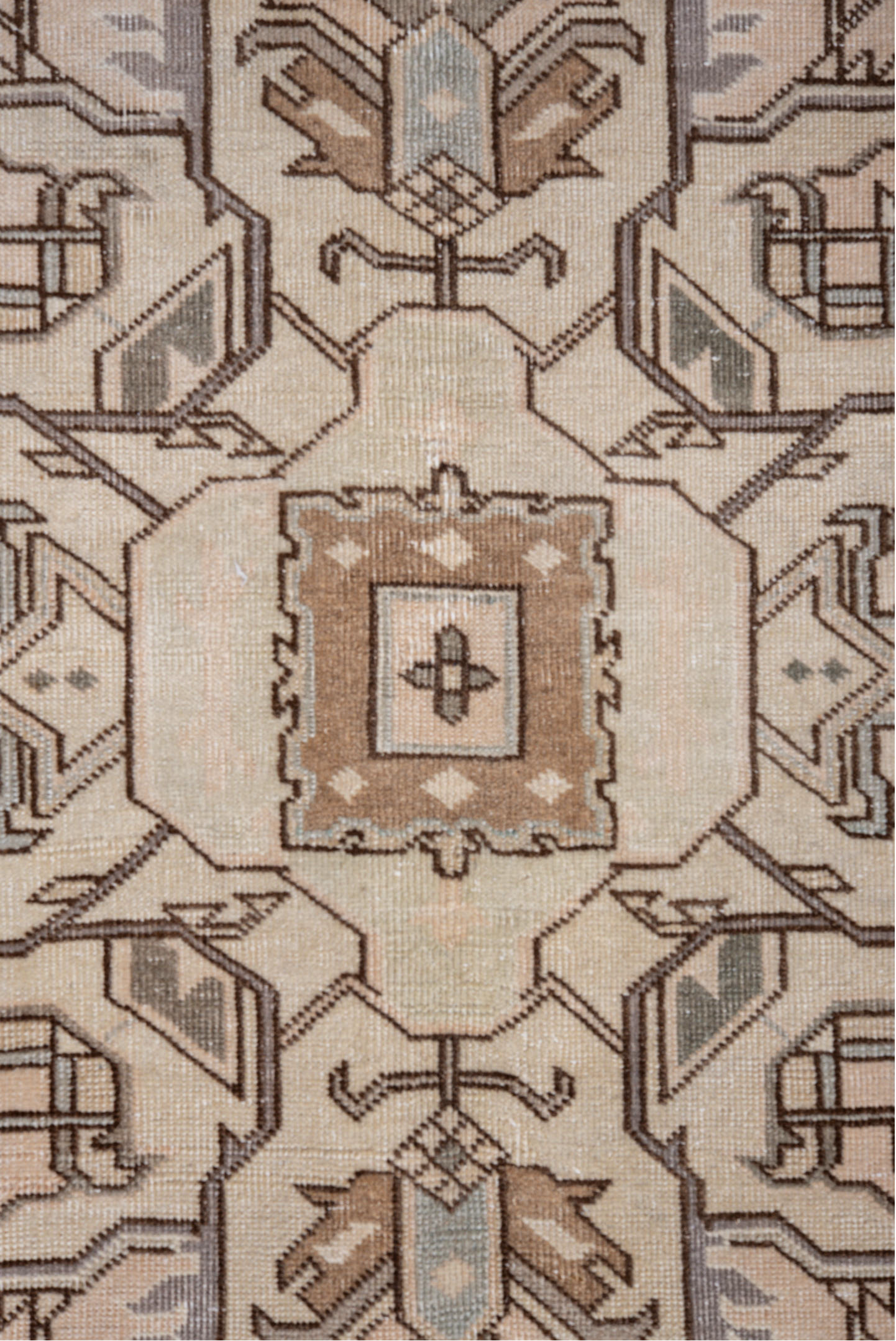6' x 9' one-of-a-kind handmade vintage Sivas medium size rug. Color palette: blue, brown, fiord, gray, light blue