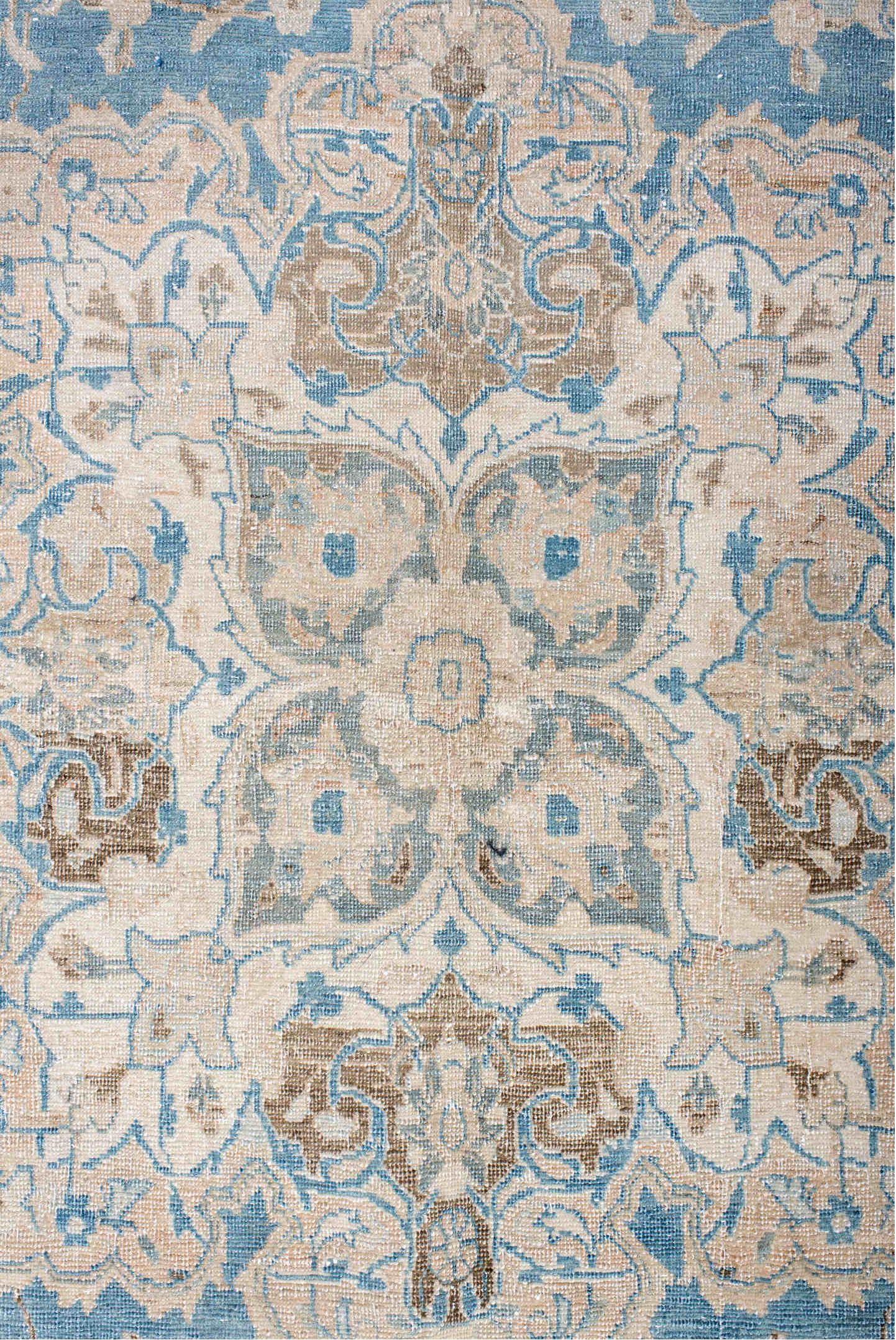 10' x 14' one-of-a-kind handmade vintage Tabriz large size rug. Color palette: blue, dark gray, dim gray, gainsboro, gray