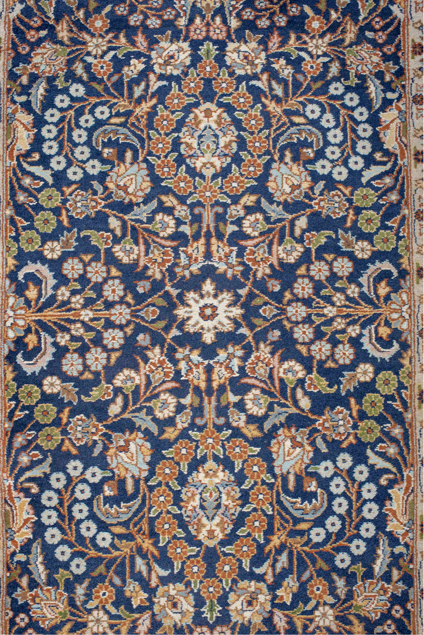 2' x 10' one-of-a-kind handmade vintage Kashmir runner rug. Color palette: brown, gray, light gray, off-white, pink, orange