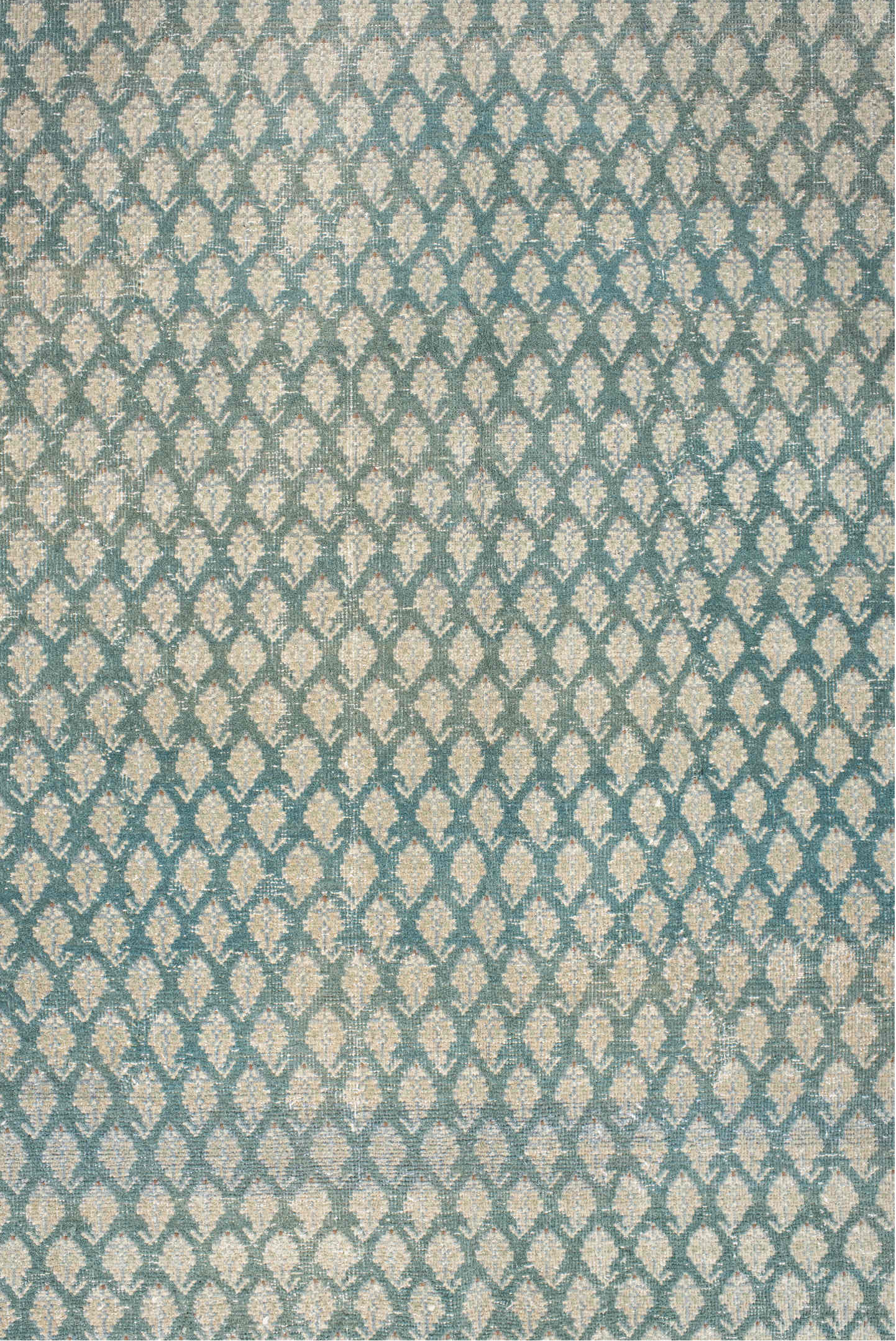 8' x 11' one-of-a-kind handmade vintage Mir large size rug. Color palette: brown, gainsboro, gray, light gray, off-white