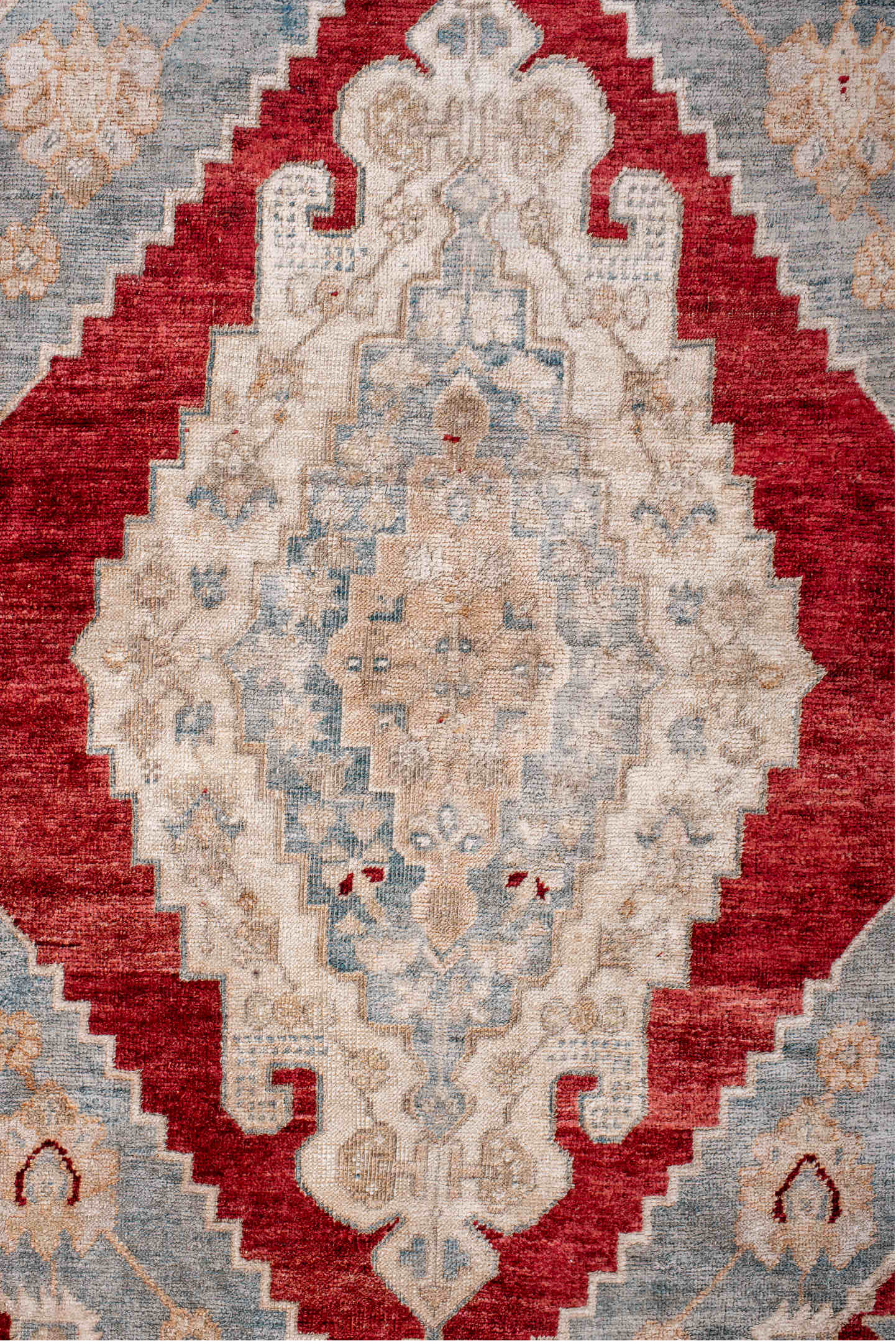 3' x 5' one-of-a-kind handmade vintage Anatol small size rug. Color palette: brown, dim gray, gray, indian red, light gray
