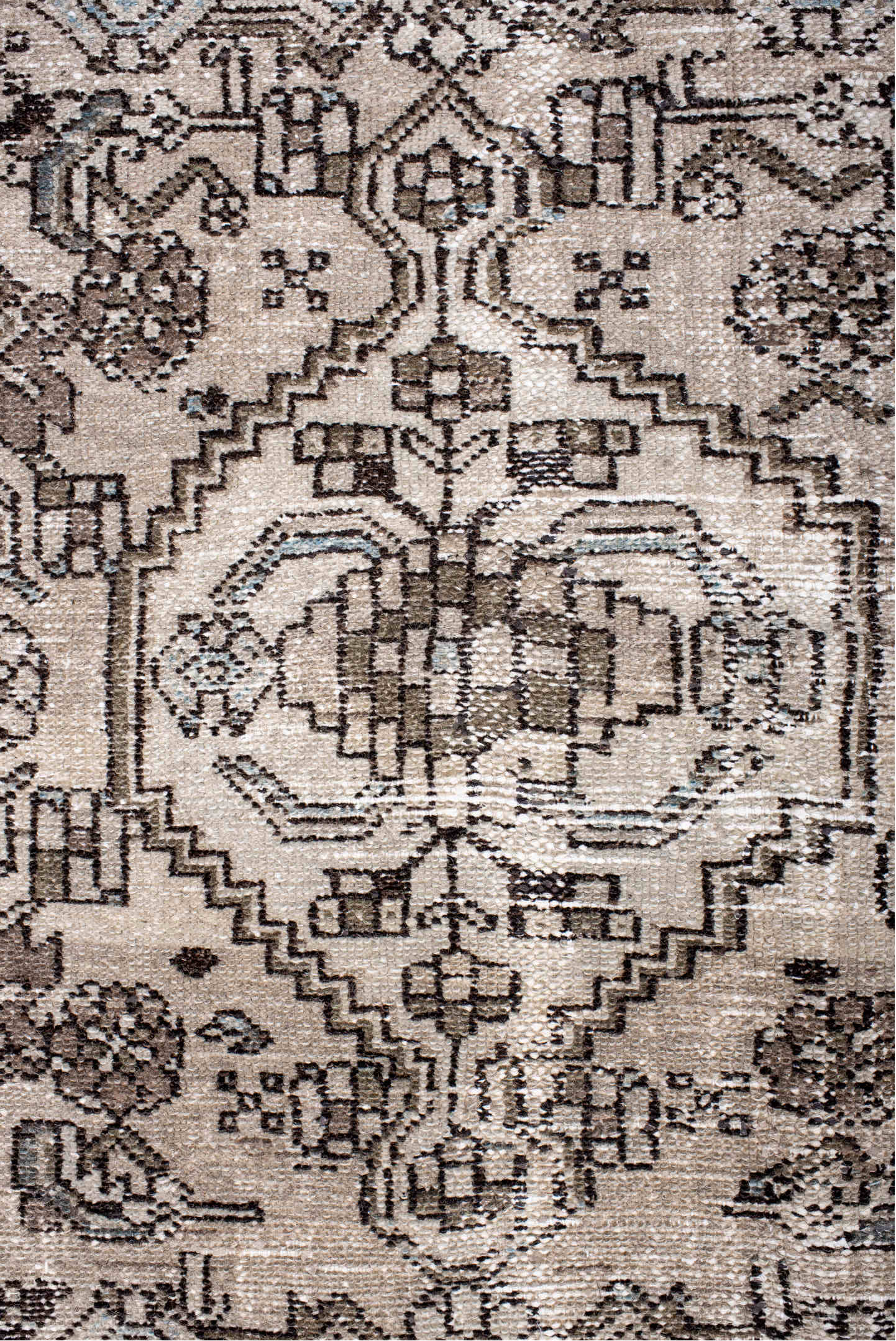 4' x 6' one-of-a-kind handmade vintage Hamadan small size rug. Color palette: black, blue, charcoal, dark gray, dim gray