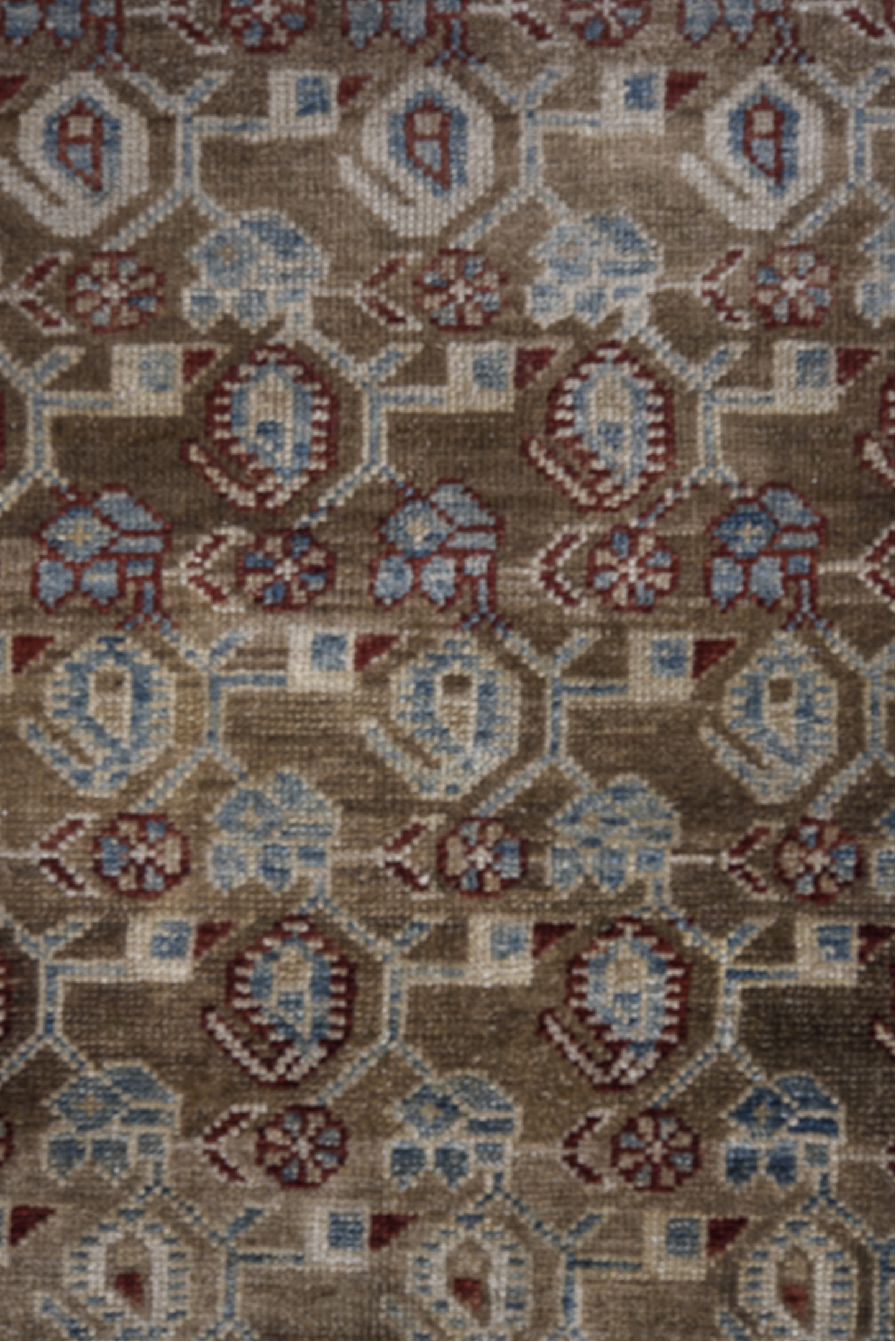 3' x 6' one-of-a-kind handmade vintage Malayer small size rug. Color palette: brown, dim gray, gray, light gray