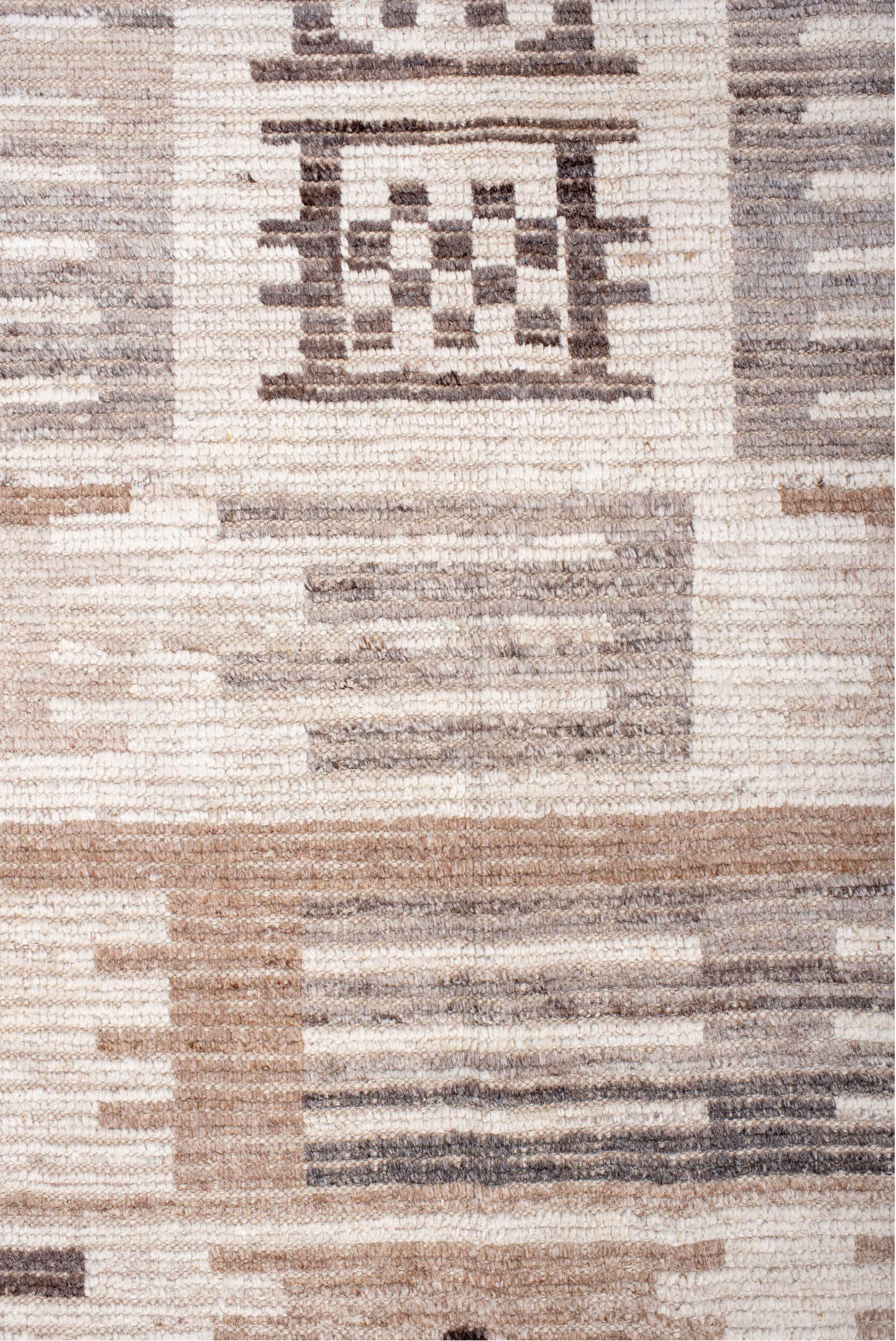 10' x 13' one-of-a-kind handmade vintage Tulu large size rug. Color palette: brown, dark gray, dim gray, gray, light gray
