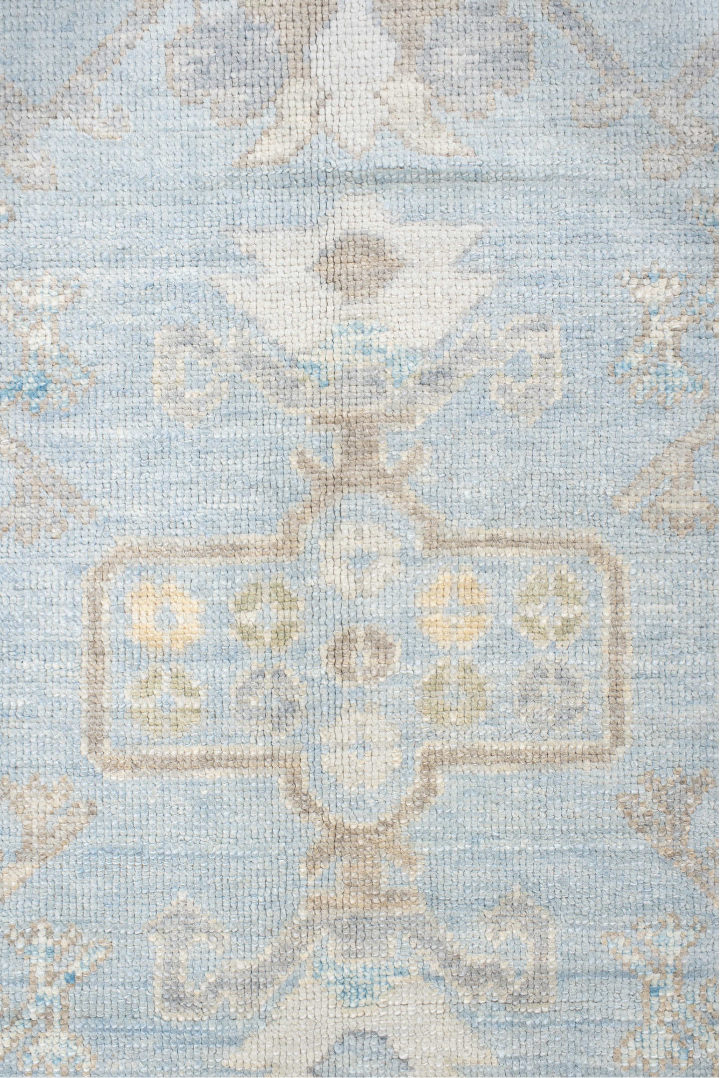 10' x 14' one-of-a-kind handmade vintage Oushak large size rug. Color palette: dark gray, gainsboro, gray, light blue