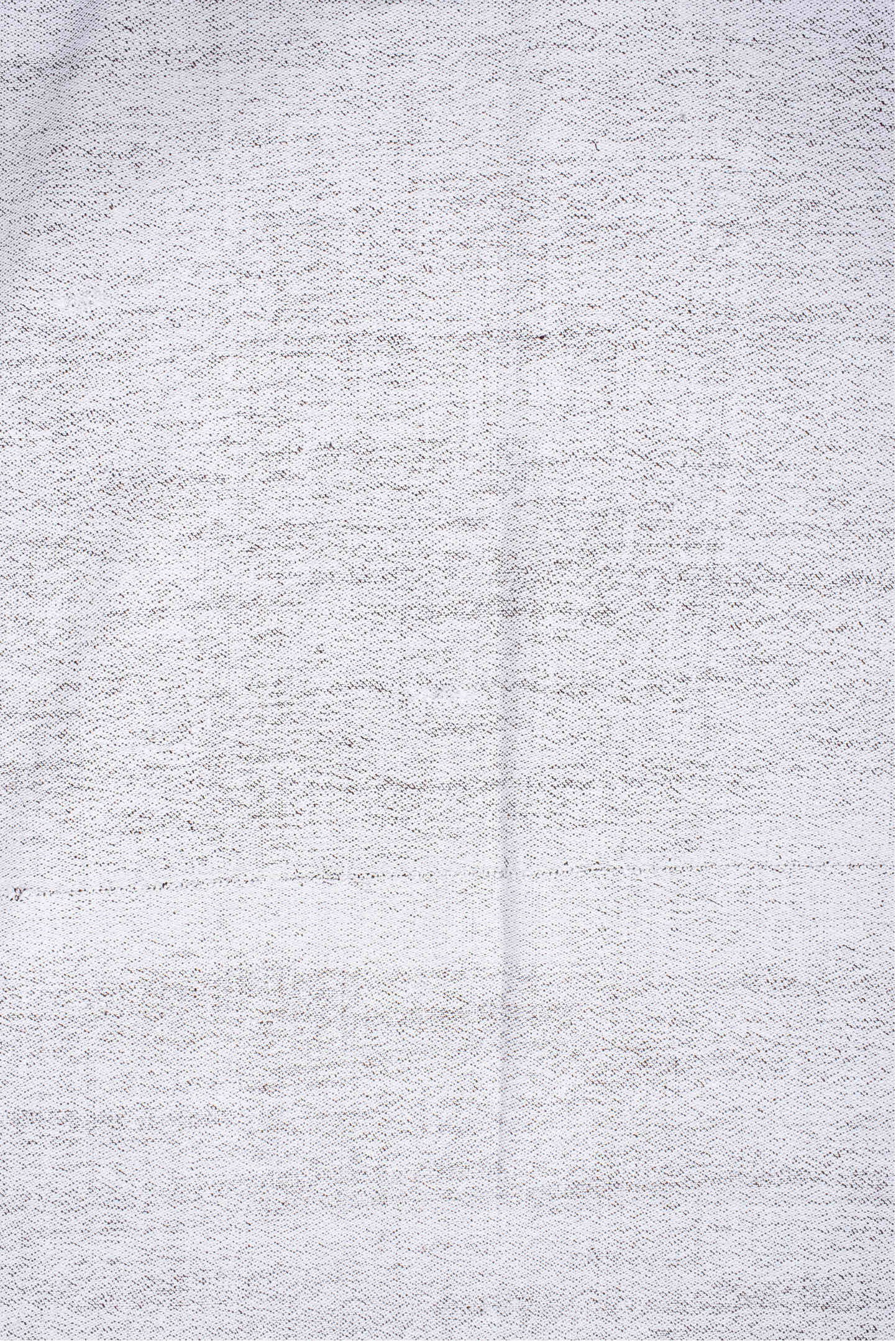 7' x 12' one-of-a-kind handmade vintage Flatweave large size rug. Color palette: off-white, light blue, gray, light gray