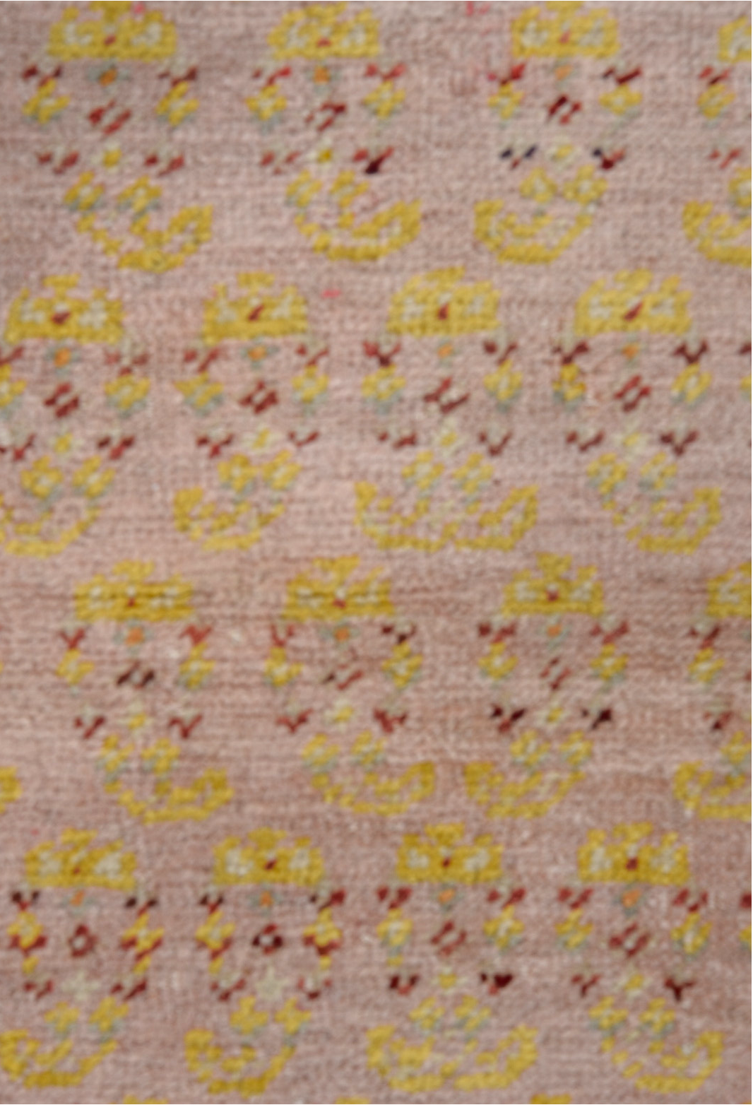 3' x 11' one-of-a-kind handmade vintage Oushak runner rug. Color palette: brown, orange, off-white, gray, red, pink