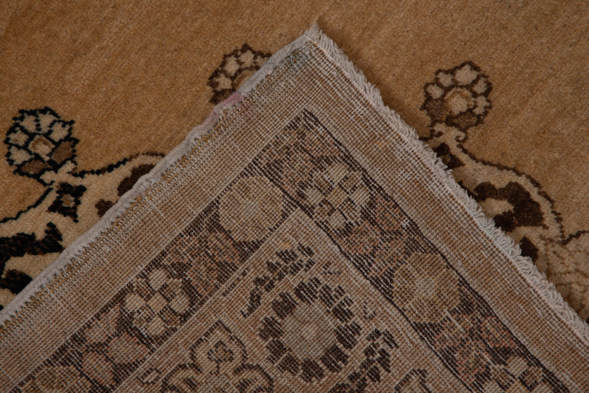 4' x 6' one-of-a-kind handmade vintage Tabriz small size rug. Color palette: black, brown, gray, light gray, off-white, pink
