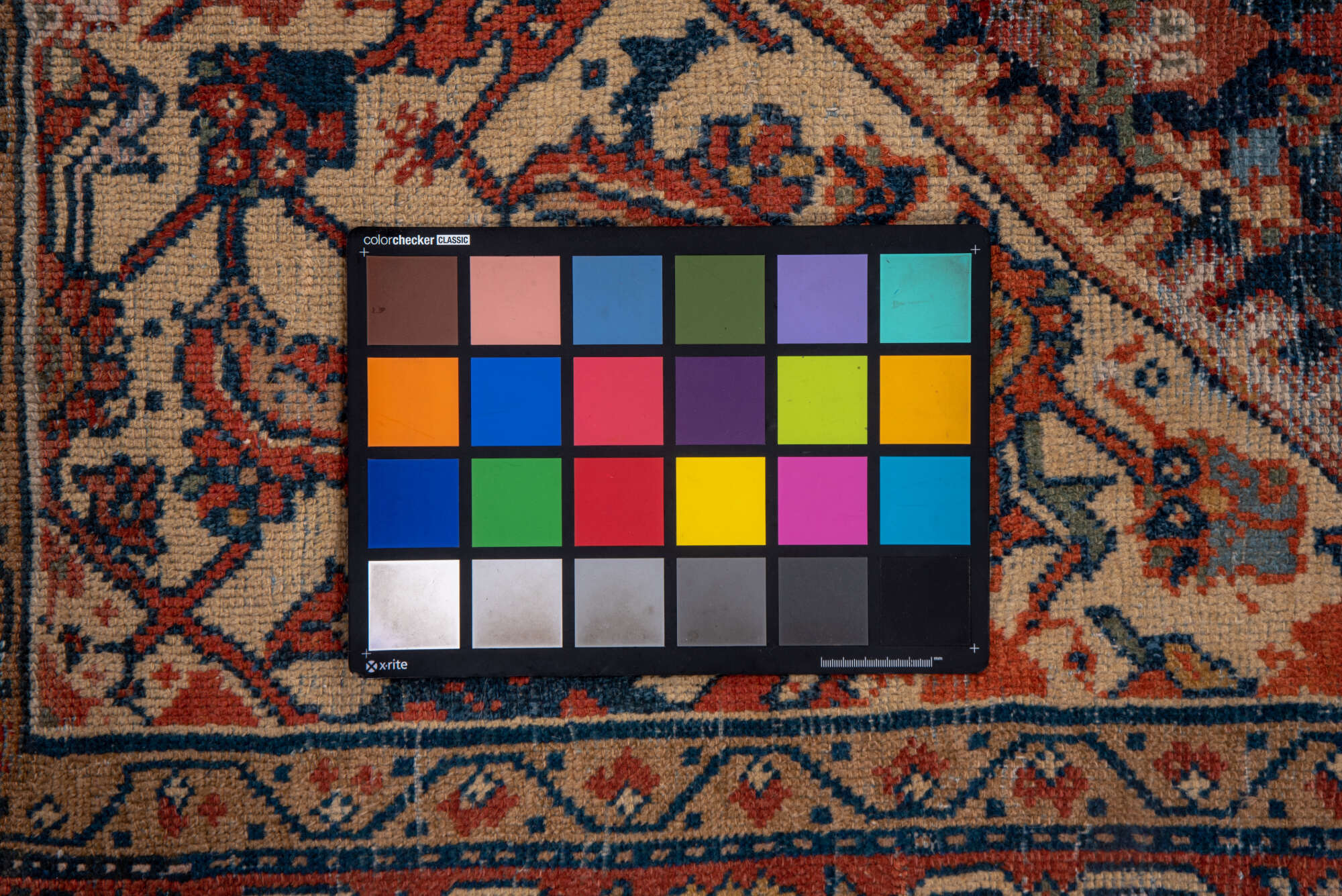 8' x 11' one-of-a-kind handmade vintage Mahal large size rug. Color palette: black, blue, brown, gray, pink, red, redwood