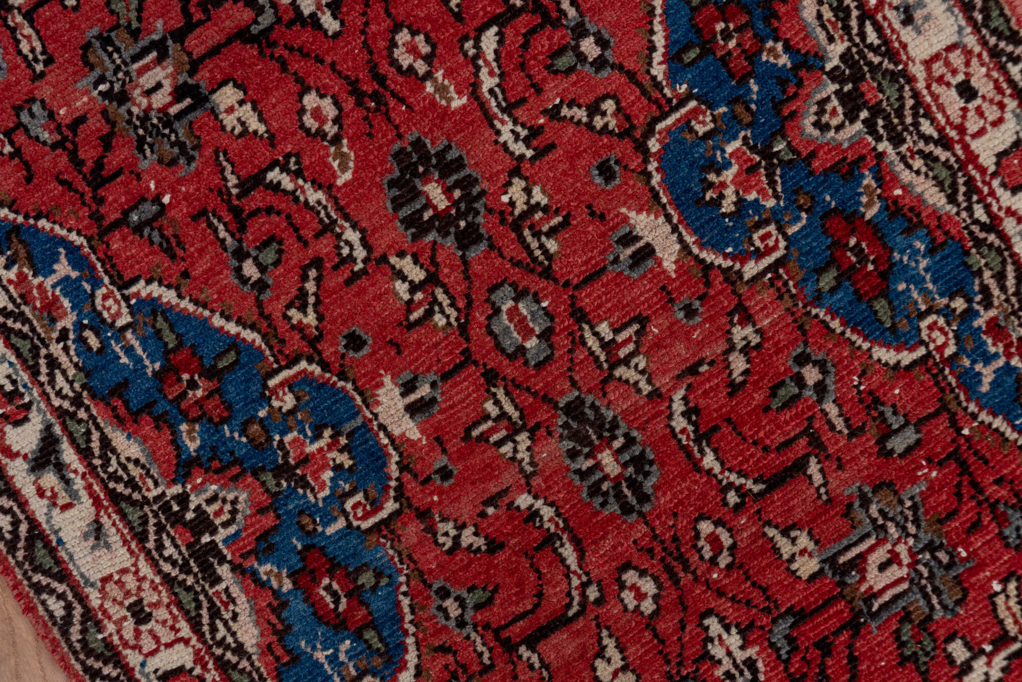 2' x 40' one-of-a-kind handmade vintage Dargazin runner rug. Color palette: brown, gray, off-white, pink, red, snow, white