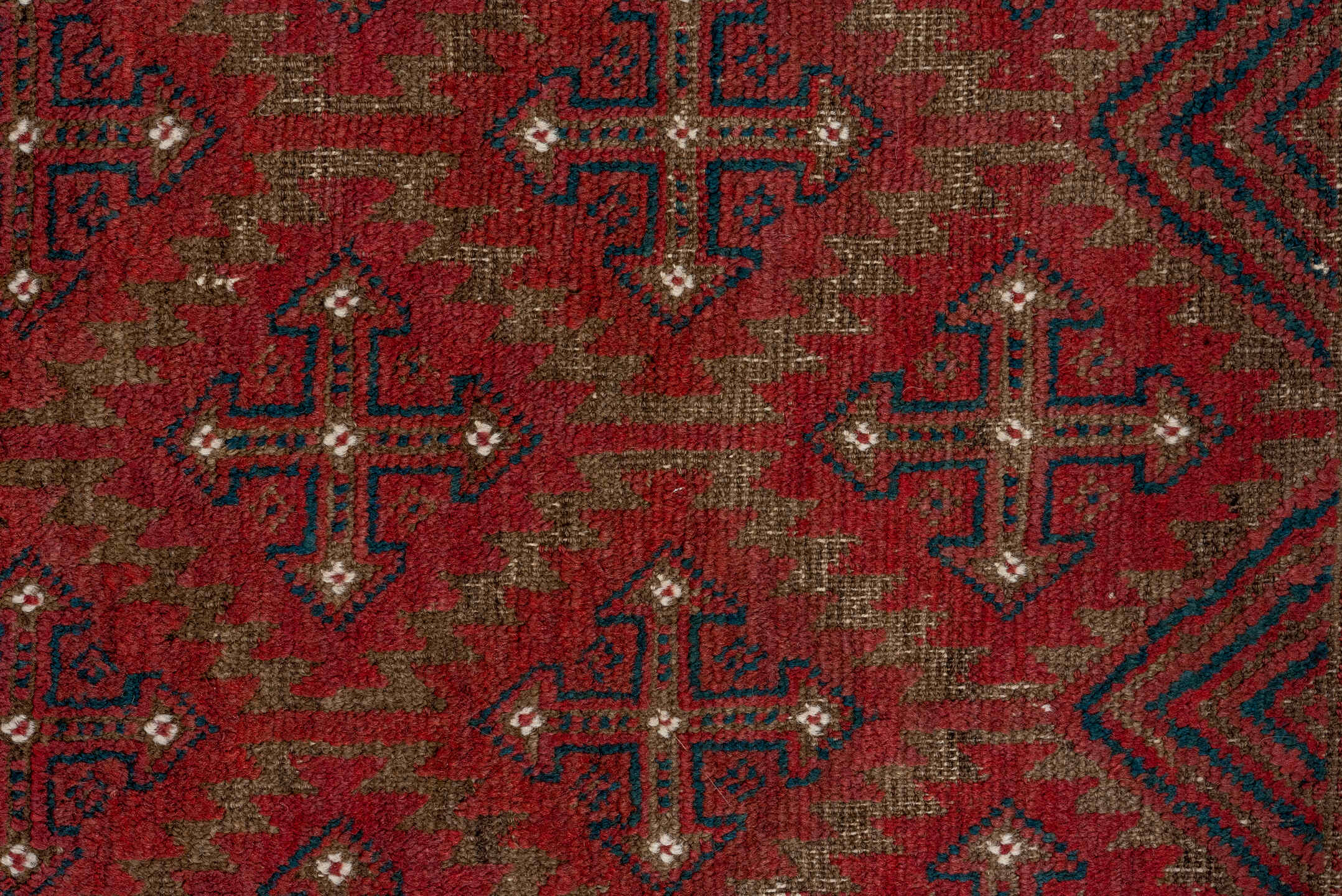 3' x 5' one-of-a-kind handmade vintage Belouch small size rug. Color palette: gray, pink, brown, red, light gray, blue