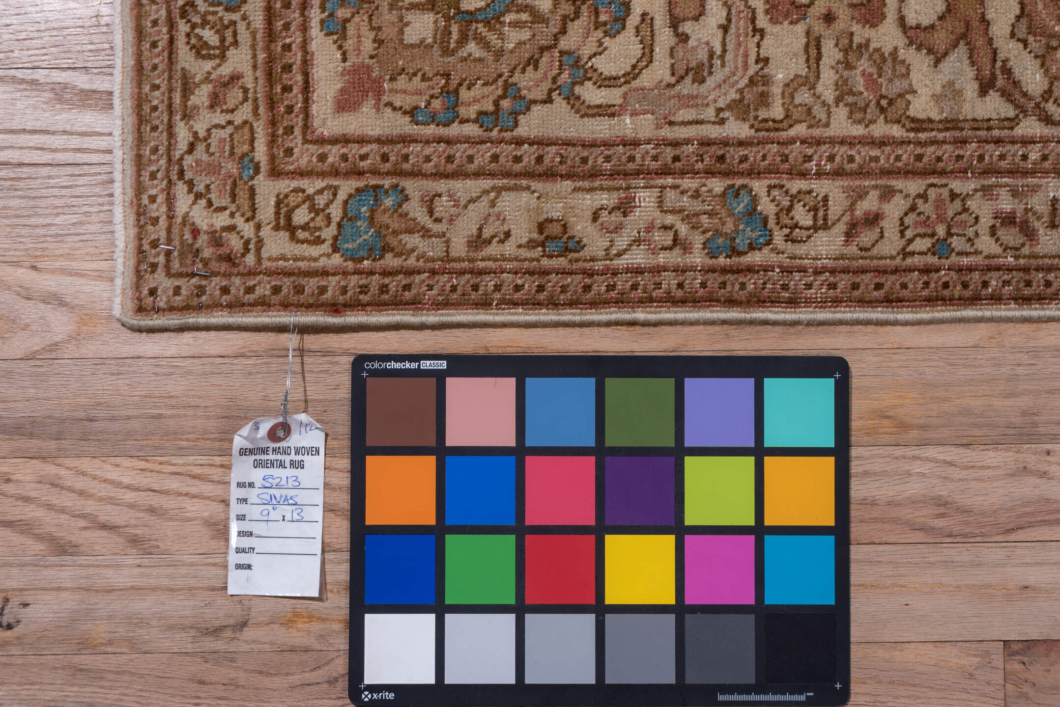 9' x 13' one-of-a-kind handmade vintage Sivas large size rug. Color palette: pink, brown, gray, blue, dim gray