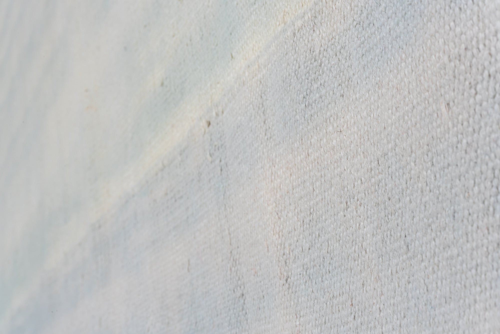 9' x 14' one-of-a-kind handmade vintage Dhurrie large size rug. Color palette: off-white, gray, light gray, gainsboro