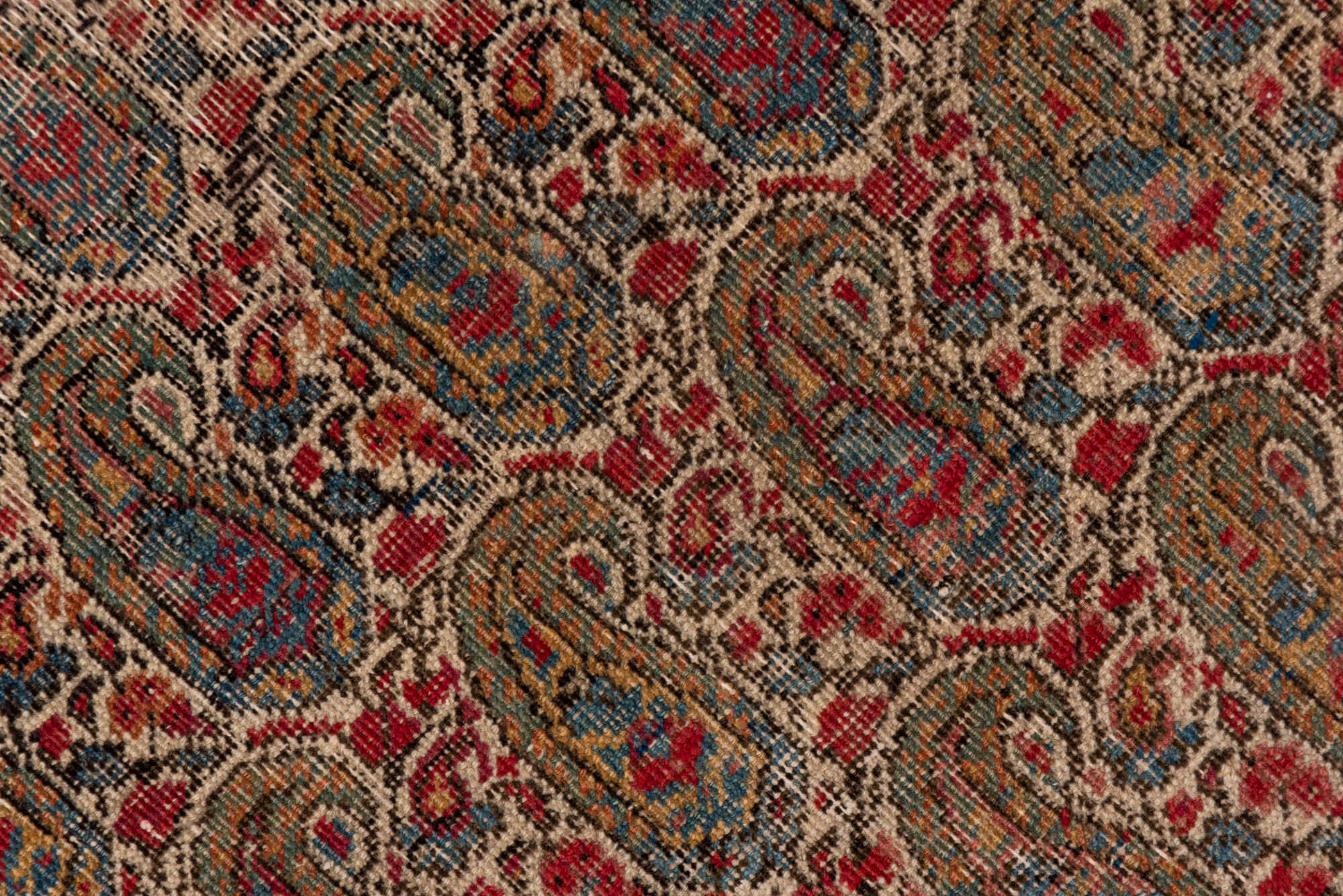 3' x 5' one-of-a-kind handmade vintage Lavar small size rug. Color palette: brown, gray, pink, red