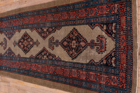 Antique Cam Hamadan Runner Rug (2' x 14')