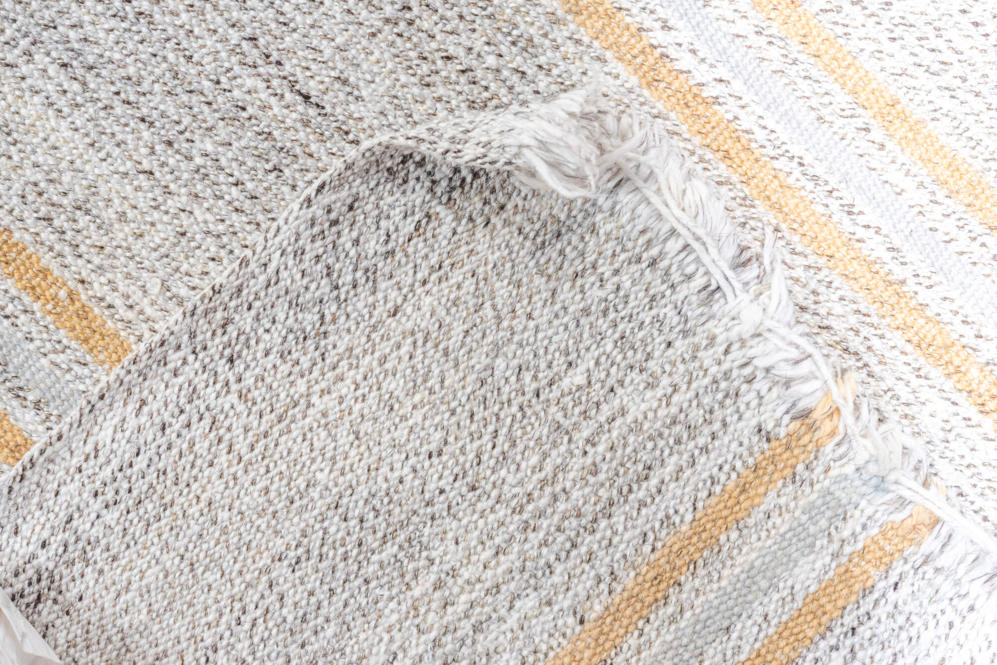 2' x 17' one-of-a-kind handmade vintage Flatweave runner rug. Color palette: brown, dark gray, gainsboro, gray, light gray