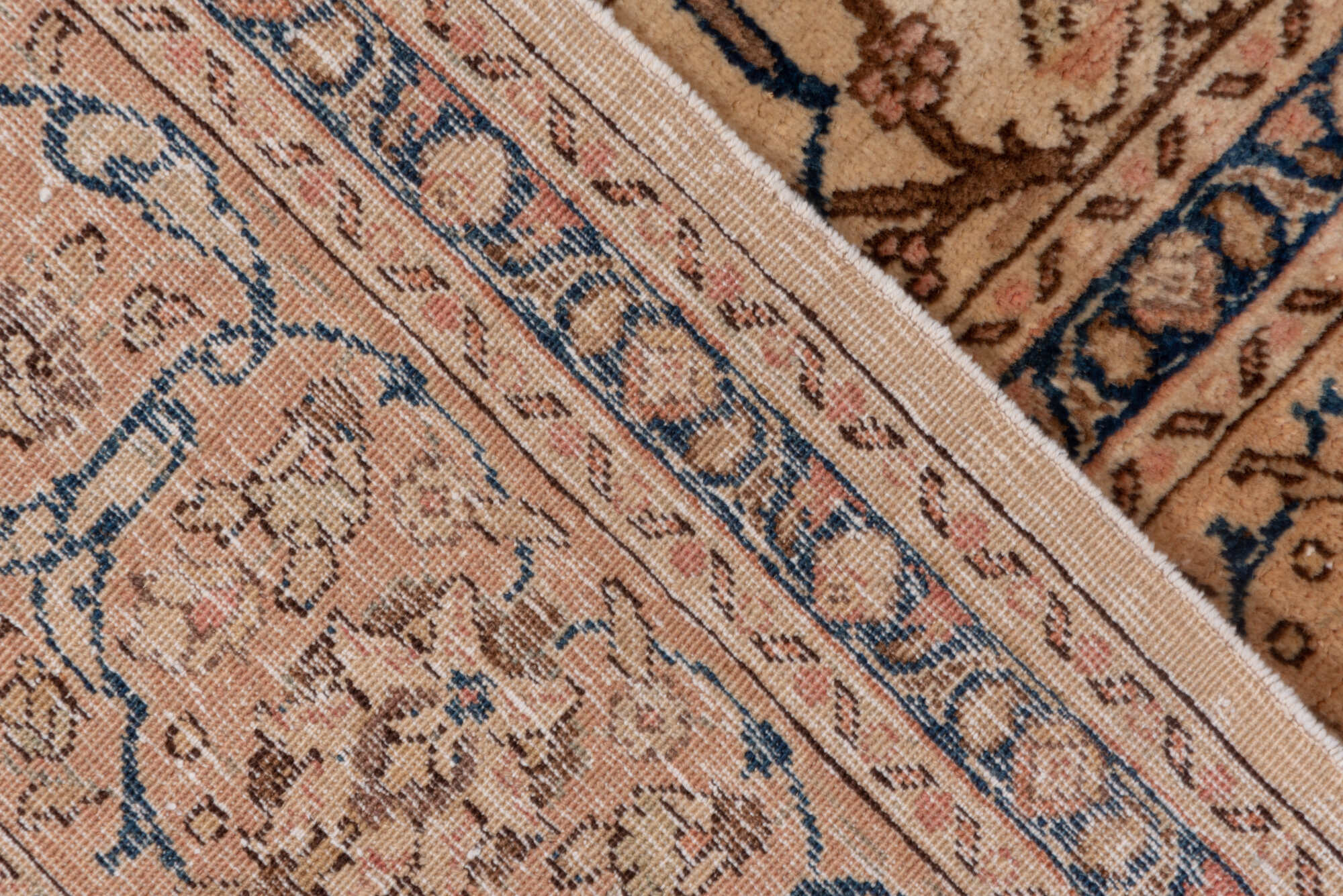 6' x 9' one-of-a-kind handmade vintage Tabriz medium size rug. Color palette: black, blue, brown, dim gray, gray, pink