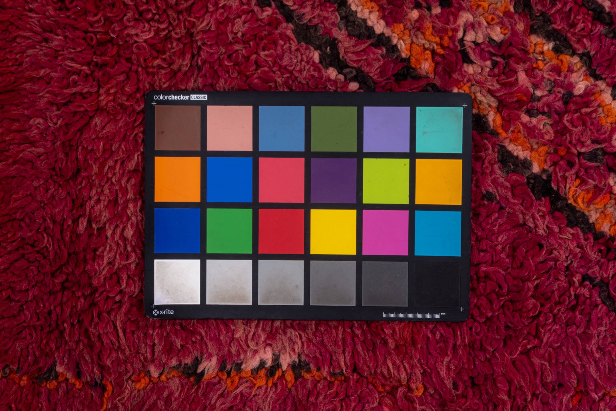 6' x 12' one-of-a-kind handmade vintage Moroccan large size rug. Color palette: red, brown, pink, off-white, gray