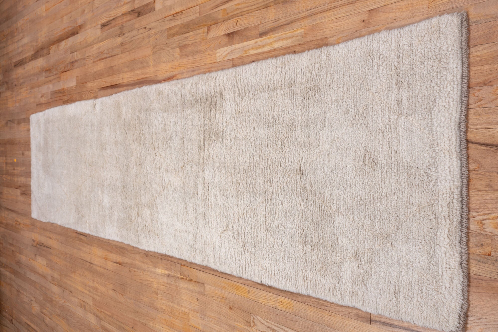 2' x 12' one-of-a-kind handmade vintage Moroccan runner rug. Color palette: gainsboro, gray, light gray, linen, off-white