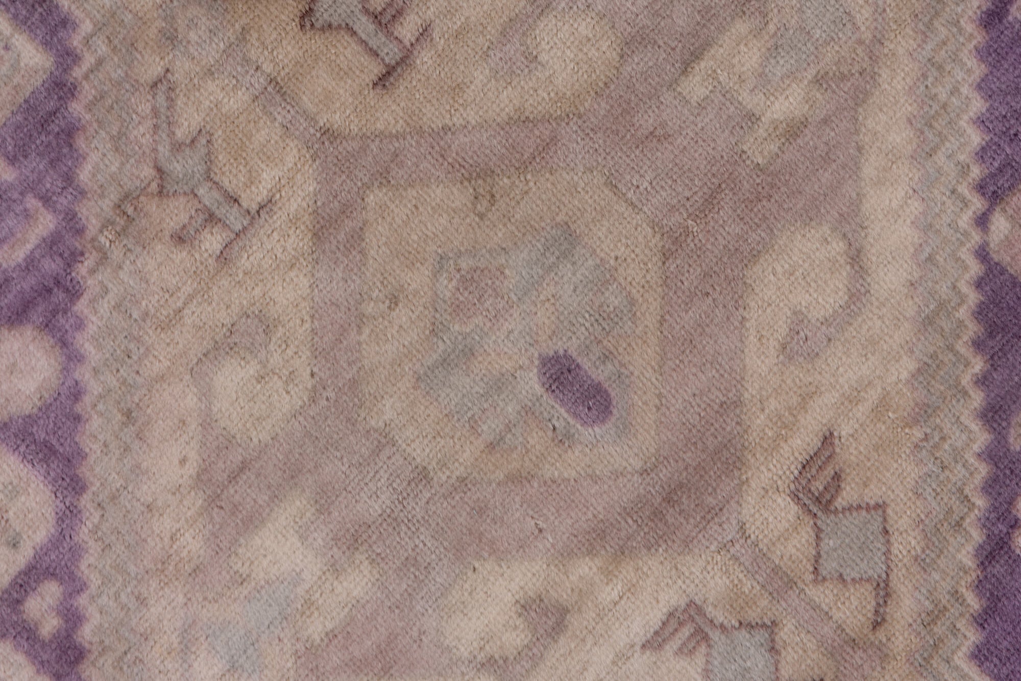 3' x 5' one-of-a-kind handmade vintage Sivas small size rug. Color palette: brown, gray, light gray, off-white, orange, pink