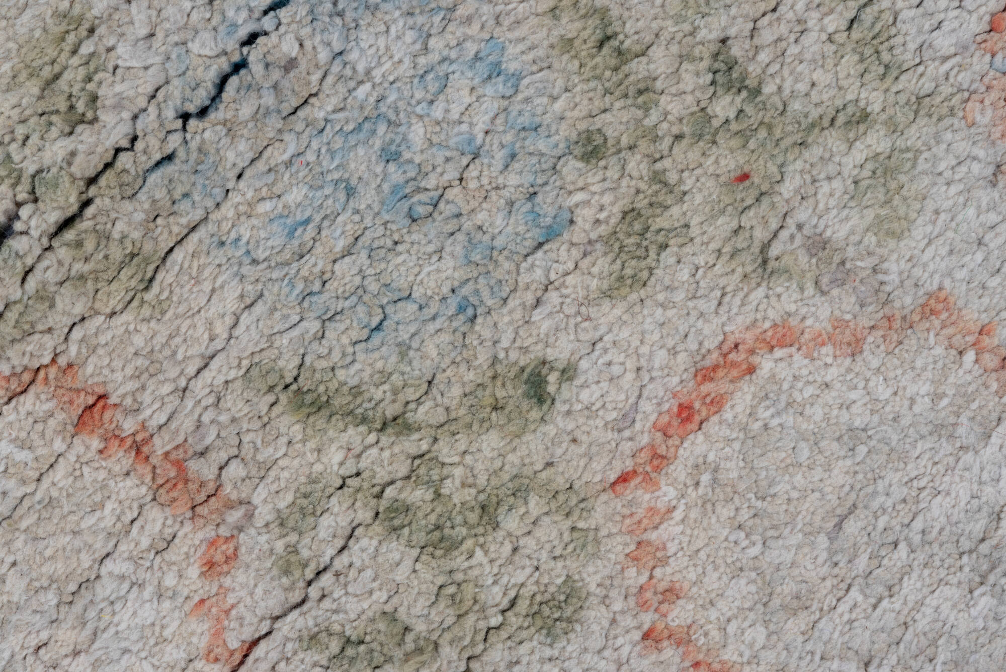 4' x 6' one-of-a-kind handmade vintage Cotton Agra small size rug. Color palette: brown, gainsboro, gray, light blue