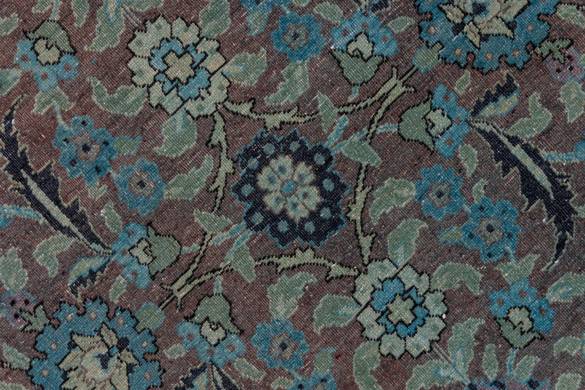 3' x 19' one-of-a-kind handmade vintage Sivas runner rug. Color palette: black, blue, dim gray, gray, off-white, snow, white