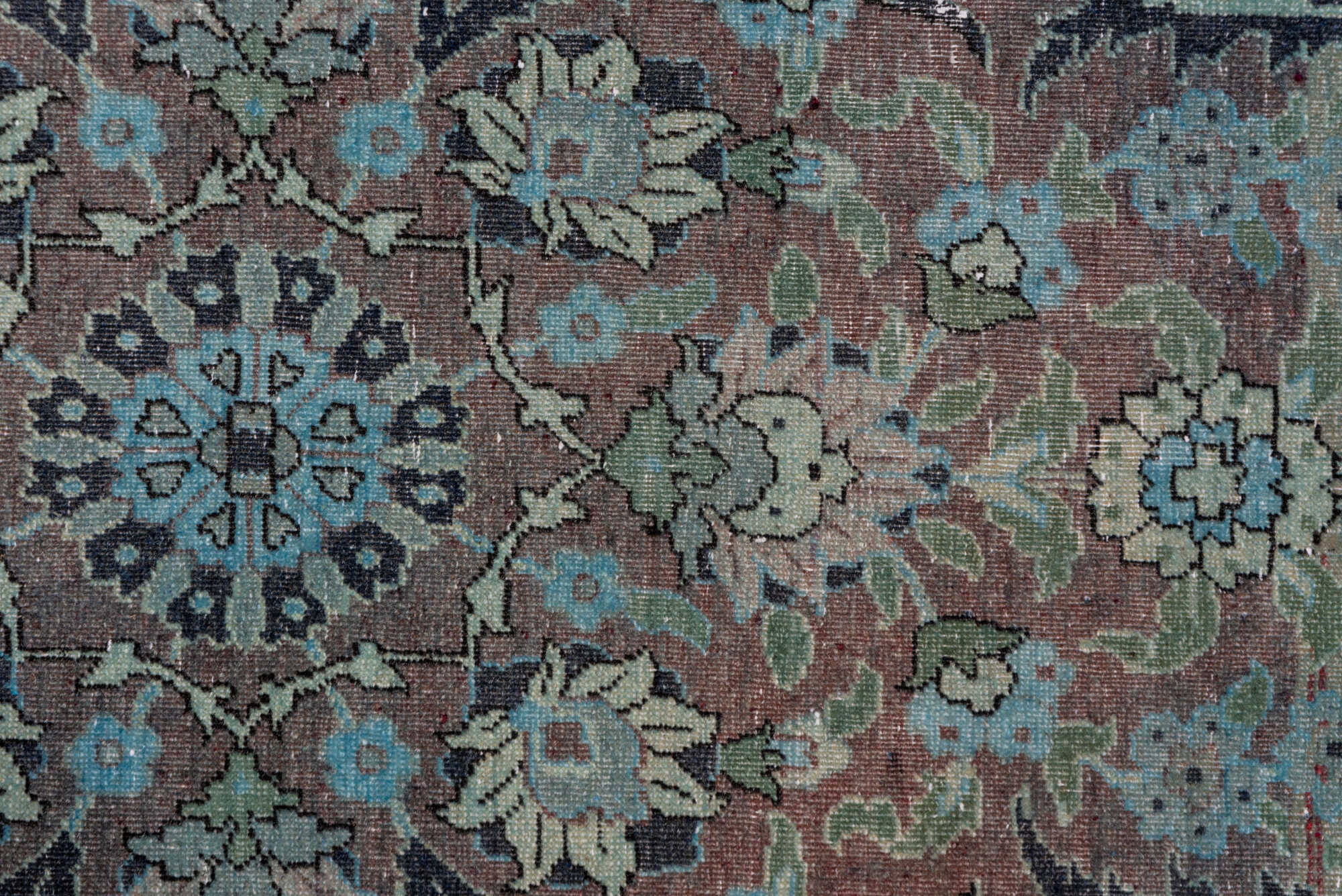 3' x 19' one-of-a-kind handmade vintage Sivas runner rug. Color palette: black, blue, dim gray, gray, off-white, snow, white