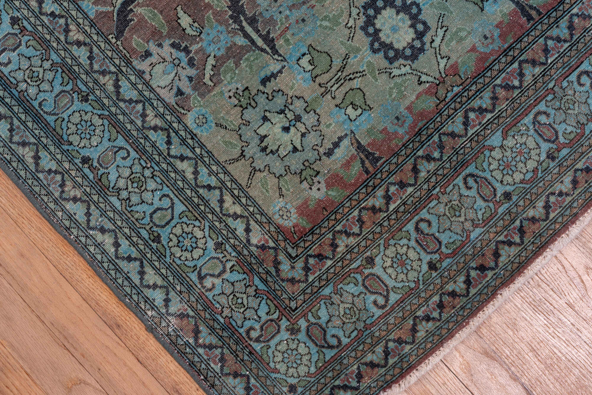 3' x 19' one-of-a-kind handmade vintage Sivas runner rug. Color palette: black, blue, dim gray, gray, off-white, snow, white