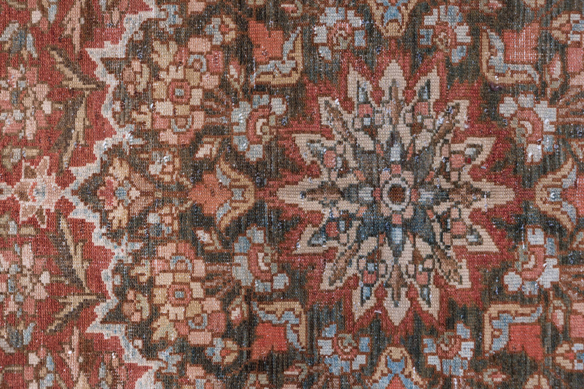 4' x 6' one-of-a-kind handmade vintage Baktiary small size rug. Color palette: brown, dark gray, ghost white, gray