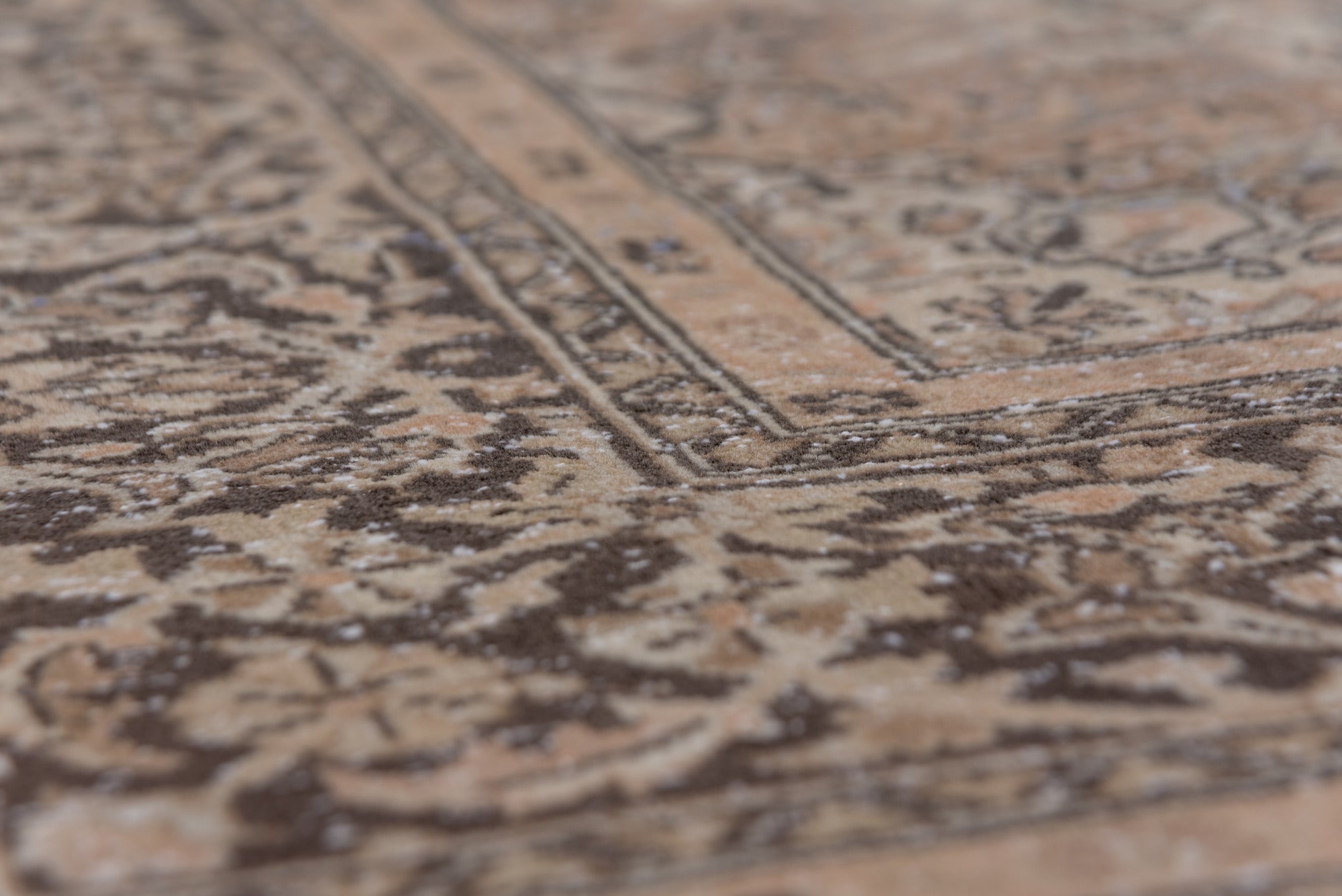 4' x 6' one-of-a-kind handmade vintage Sivas small size rug. Color palette: black, brown, charcoal, gray, light gray, pink