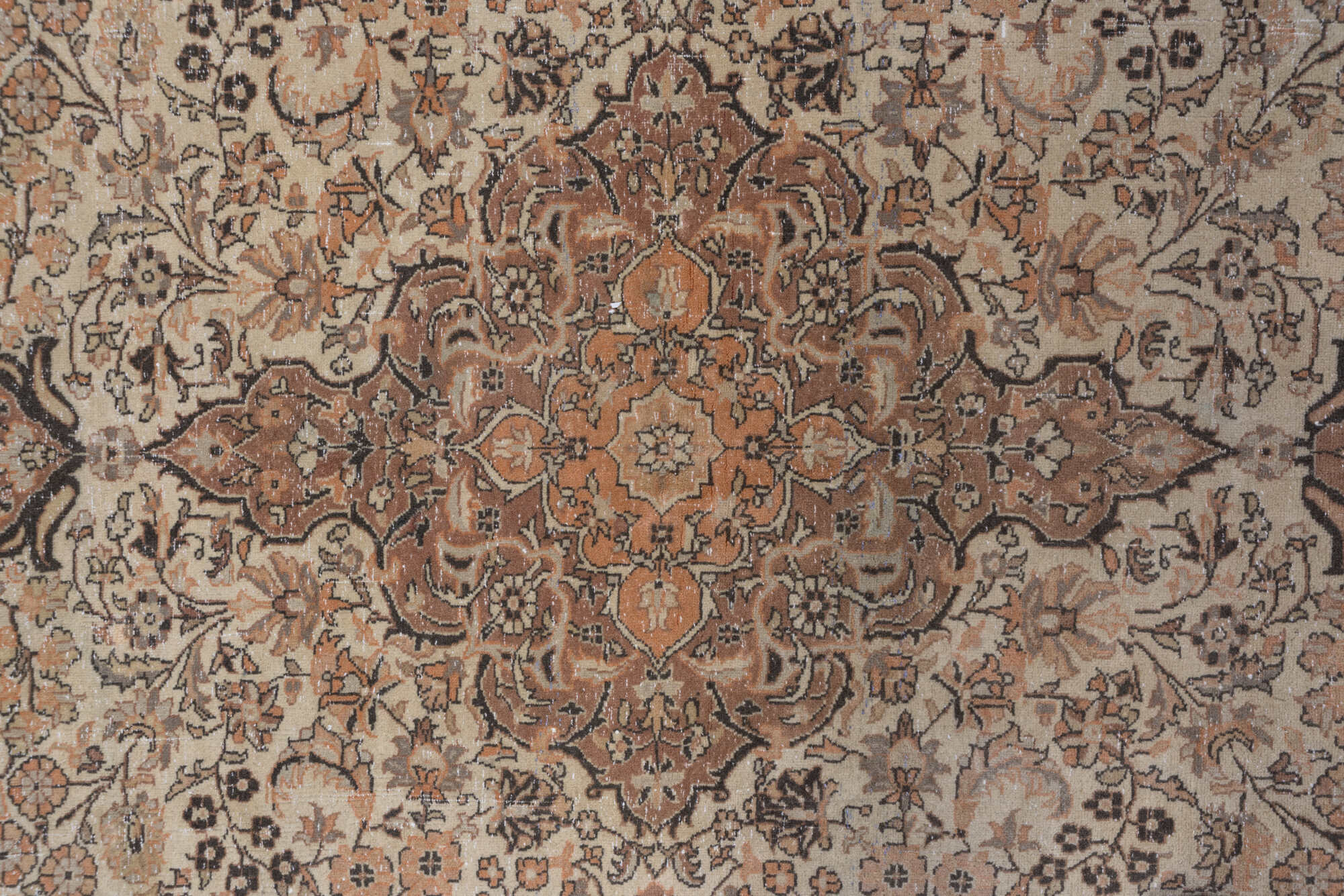 4' x 6' one-of-a-kind handmade vintage Sivas small size rug. Color palette: black, brown, charcoal, gray, light gray, pink