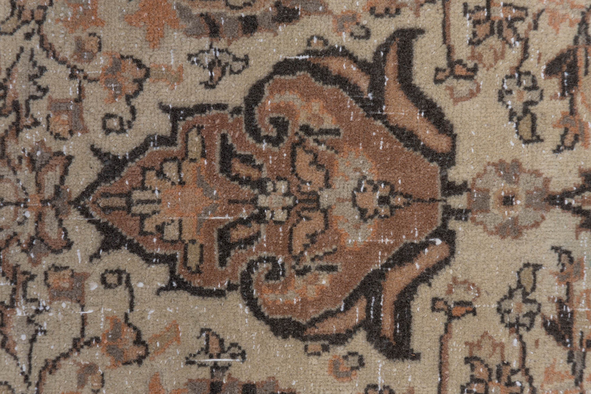 4' x 6' one-of-a-kind handmade vintage Sivas small size rug. Color palette: black, brown, charcoal, gray, light gray, pink