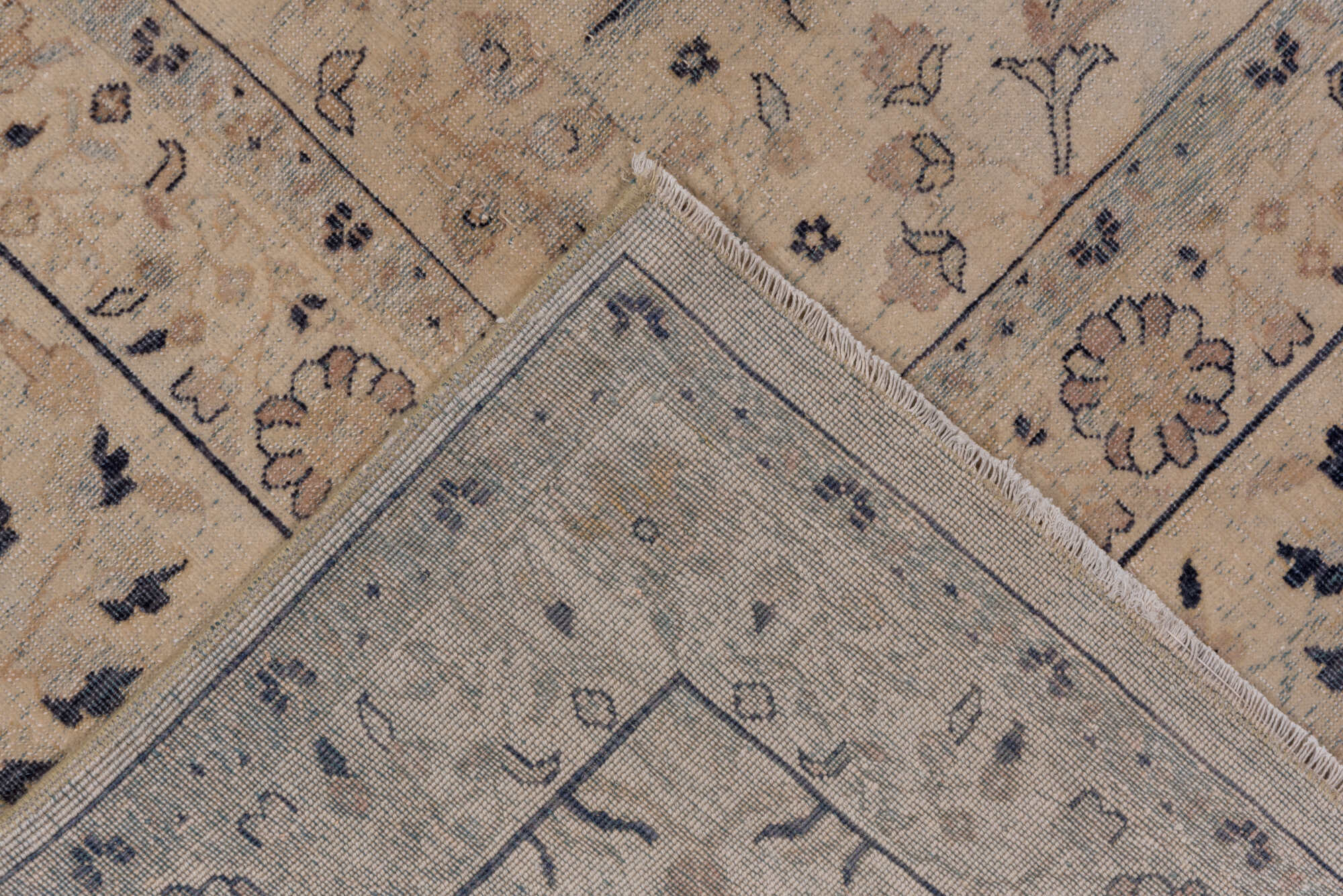 8' x 11' one-of-a-kind handmade vintage Kashan large size rug. Color palette: black, charcoal, gray, light gray, off-white