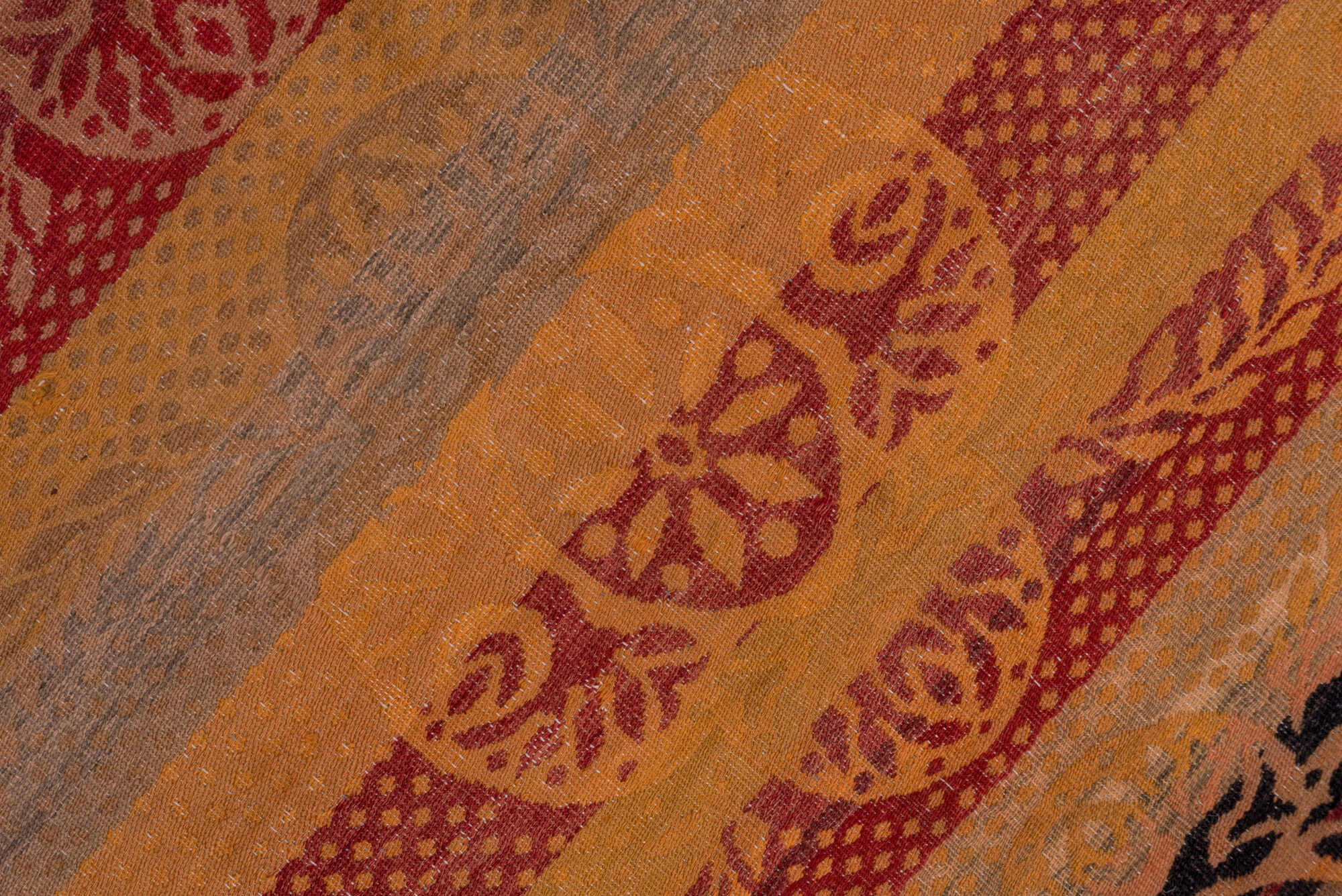 5' x 8' one-of-a-kind handmade vintage Kilim medium size rug. Color palette: brown, gray, light gray, pink, red, redwood