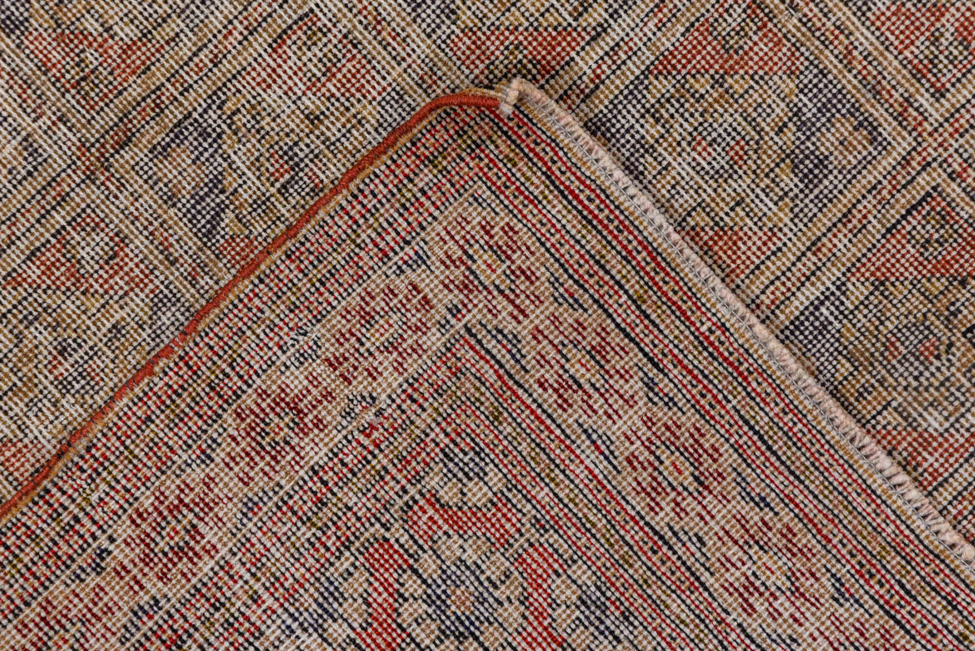 4' x 6' one-of-a-kind handmade vintage Oushak small size rug. Color palette: brown, dim gray, gray, light gray, off-white