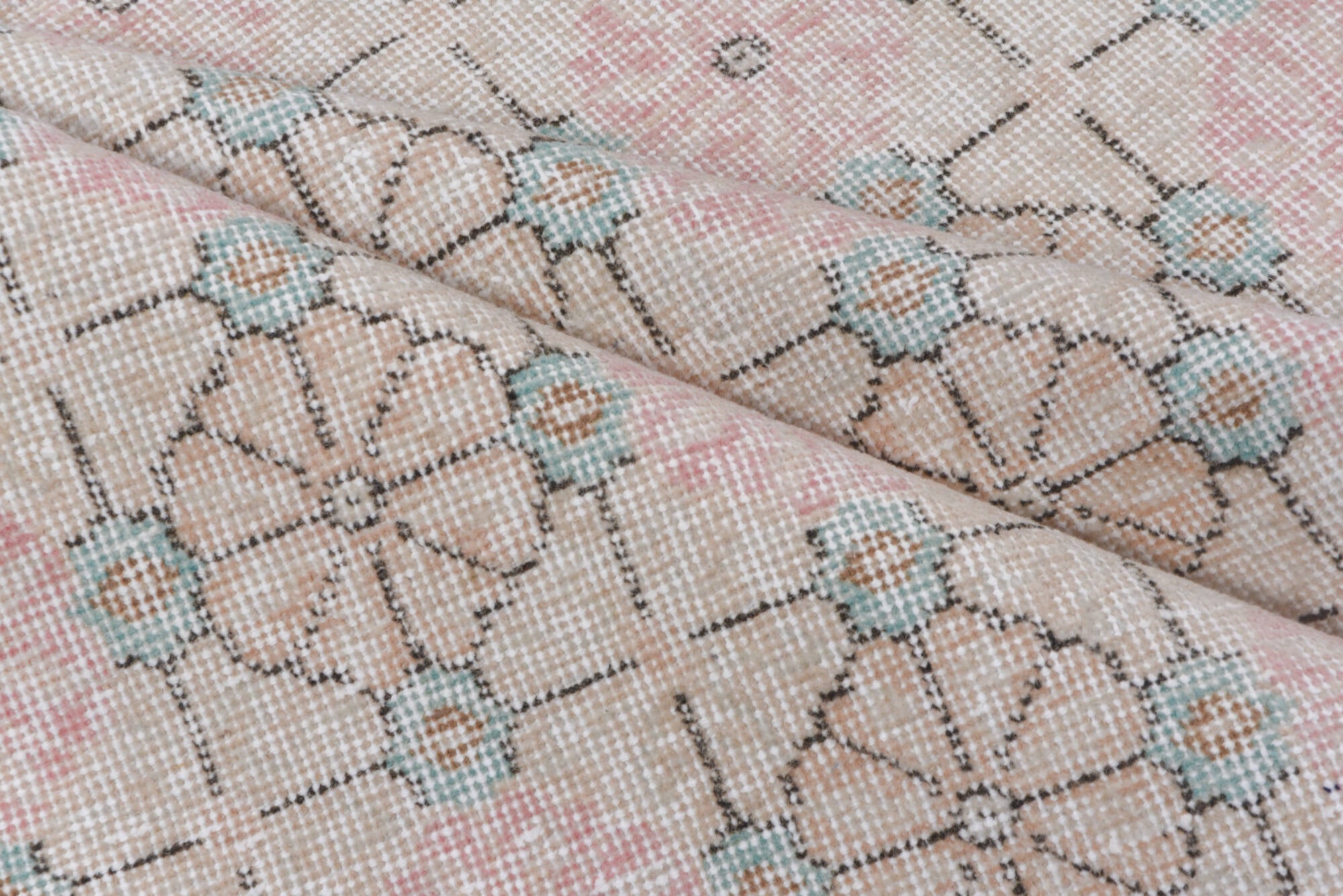 4' x 6' one-of-a-kind handmade vintage Oushak small size rug. Color palette: dark gray, dim gray, gainsboro, gray