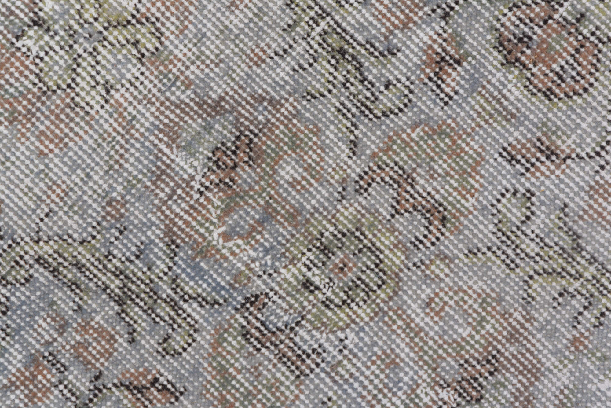 3' x 6' one-of-a-kind handmade vintage Oushak small size rug. Color palette: dark gray, dim gray, gainsboro, gray