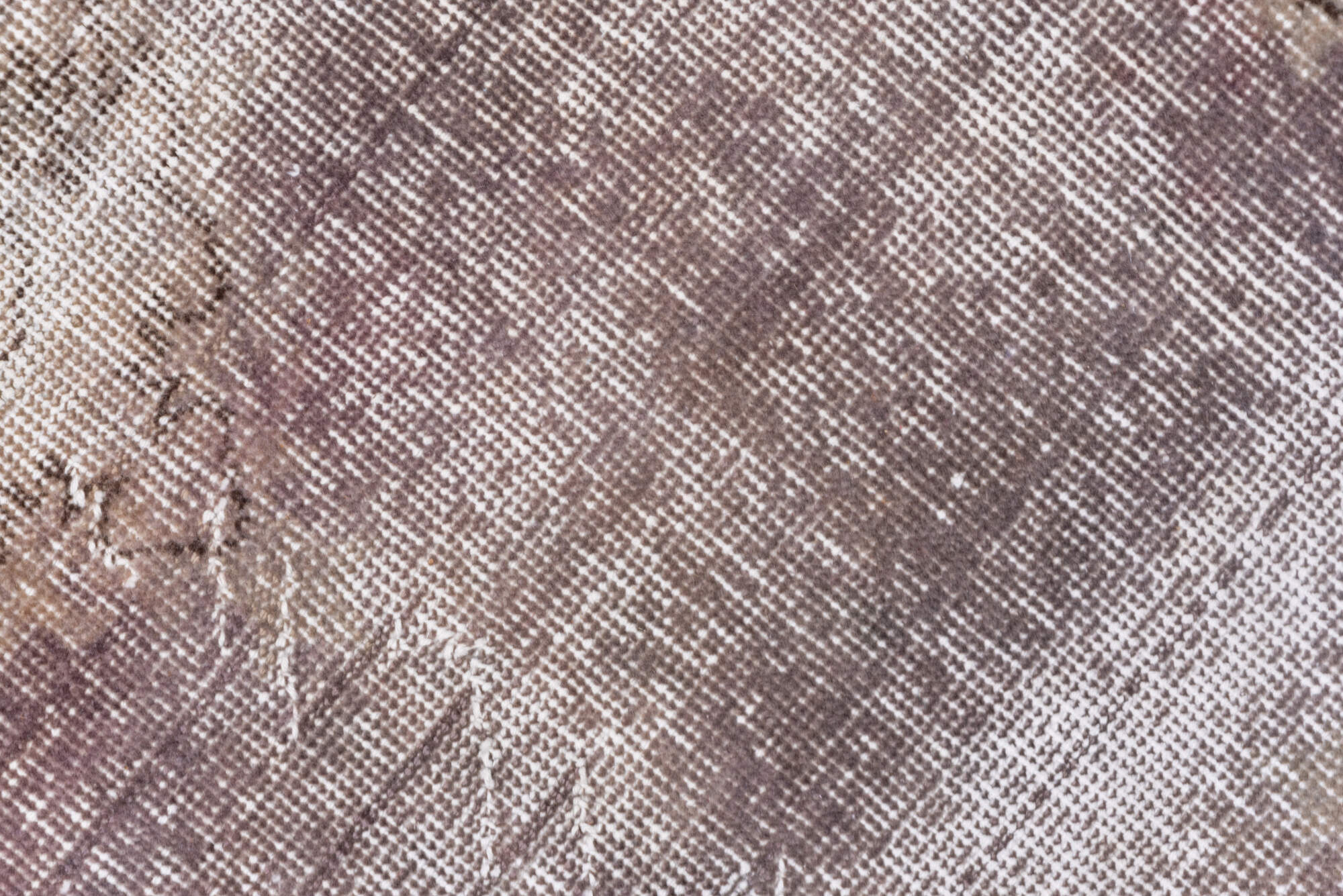 6' x 10' one-of-a-kind handmade vintage Oushak large size rug. Color palette: brown, gainsboro, gray, light gray, off-white