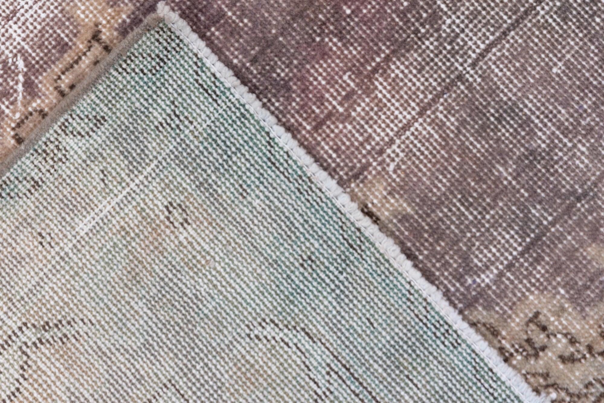 6' x 10' one-of-a-kind handmade vintage Oushak large size rug. Color palette: brown, gainsboro, gray, light gray, off-white