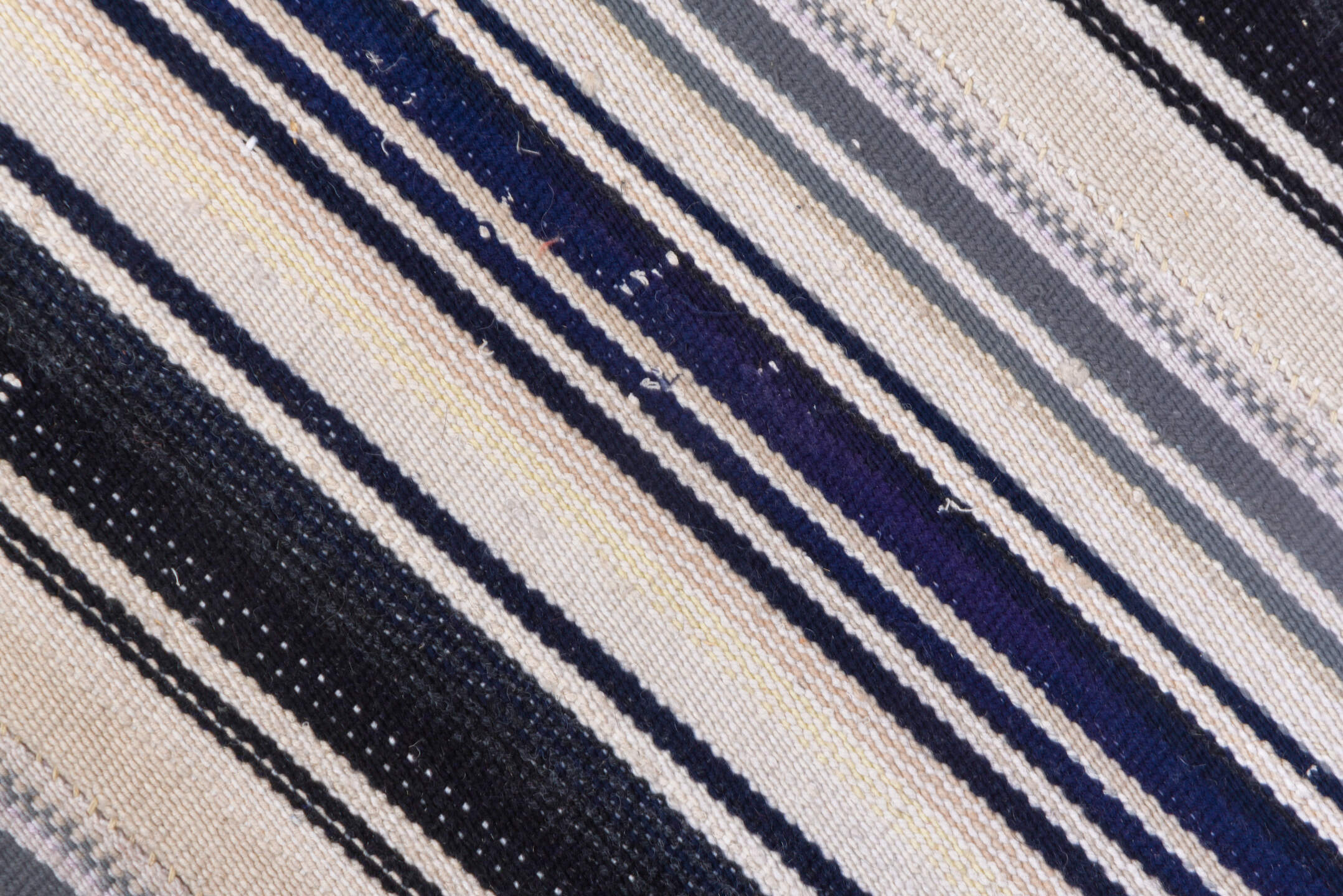 6' x 8' one-of-a-kind handmade vintage Flatweave medium size rug. Color palette: gray, blue, pink, off-white, light gray