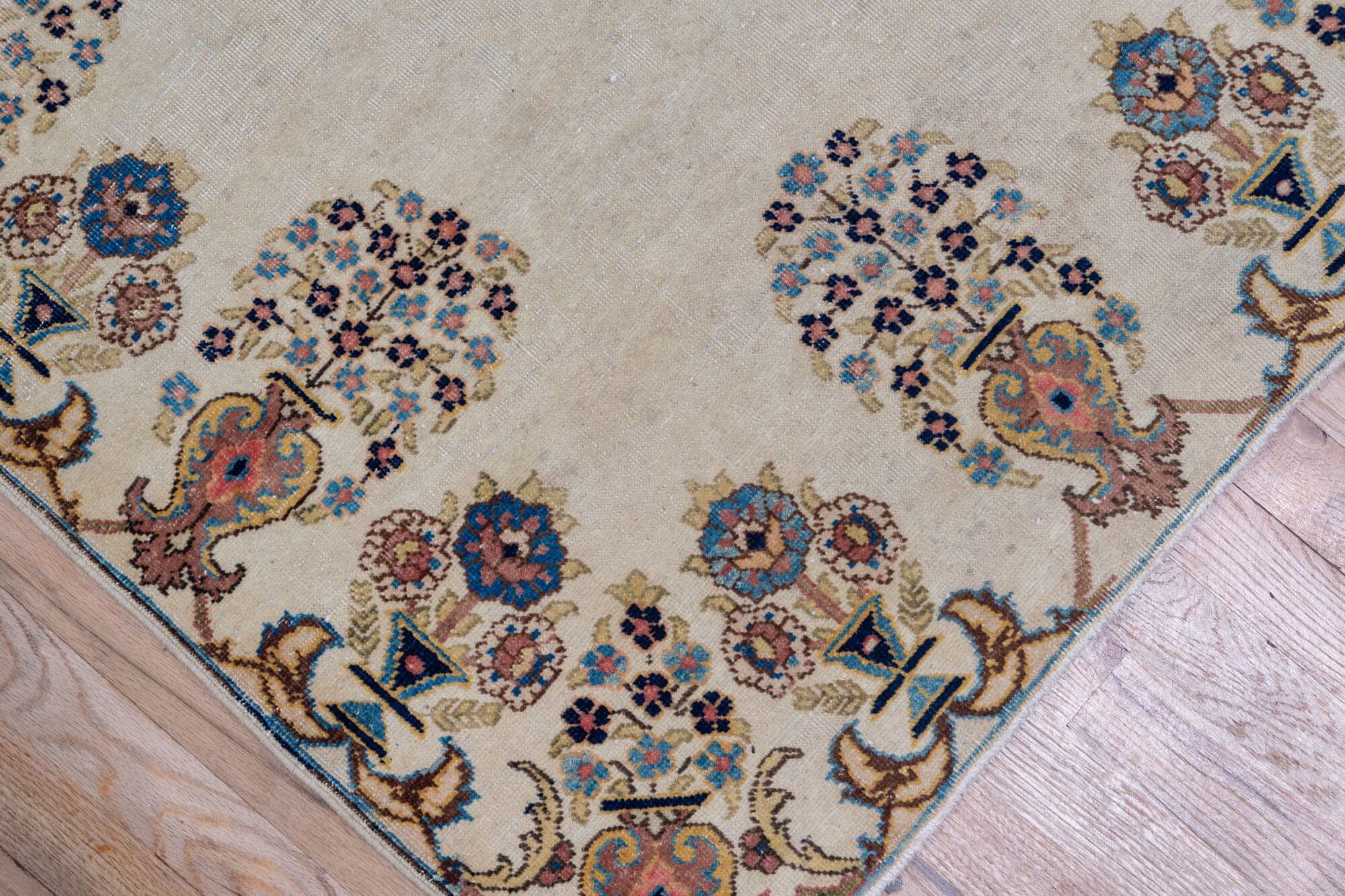 2' x 13' one-of-a-kind handmade vintage Tabriz runner rug. Color palette: black, brown, dim gray, gray