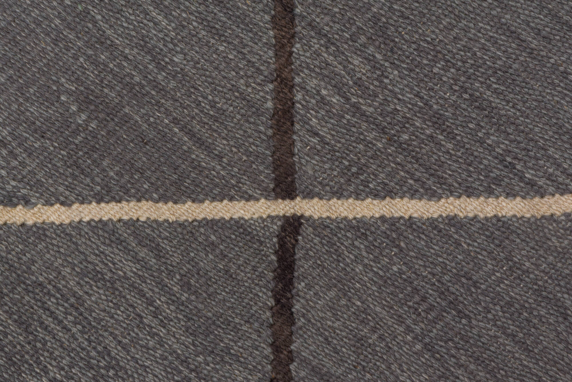 3' x 5' one-of-a-kind handmade vintage Kilim small size rug. Color palette: black, dark gray, dim gray, gray, light gray