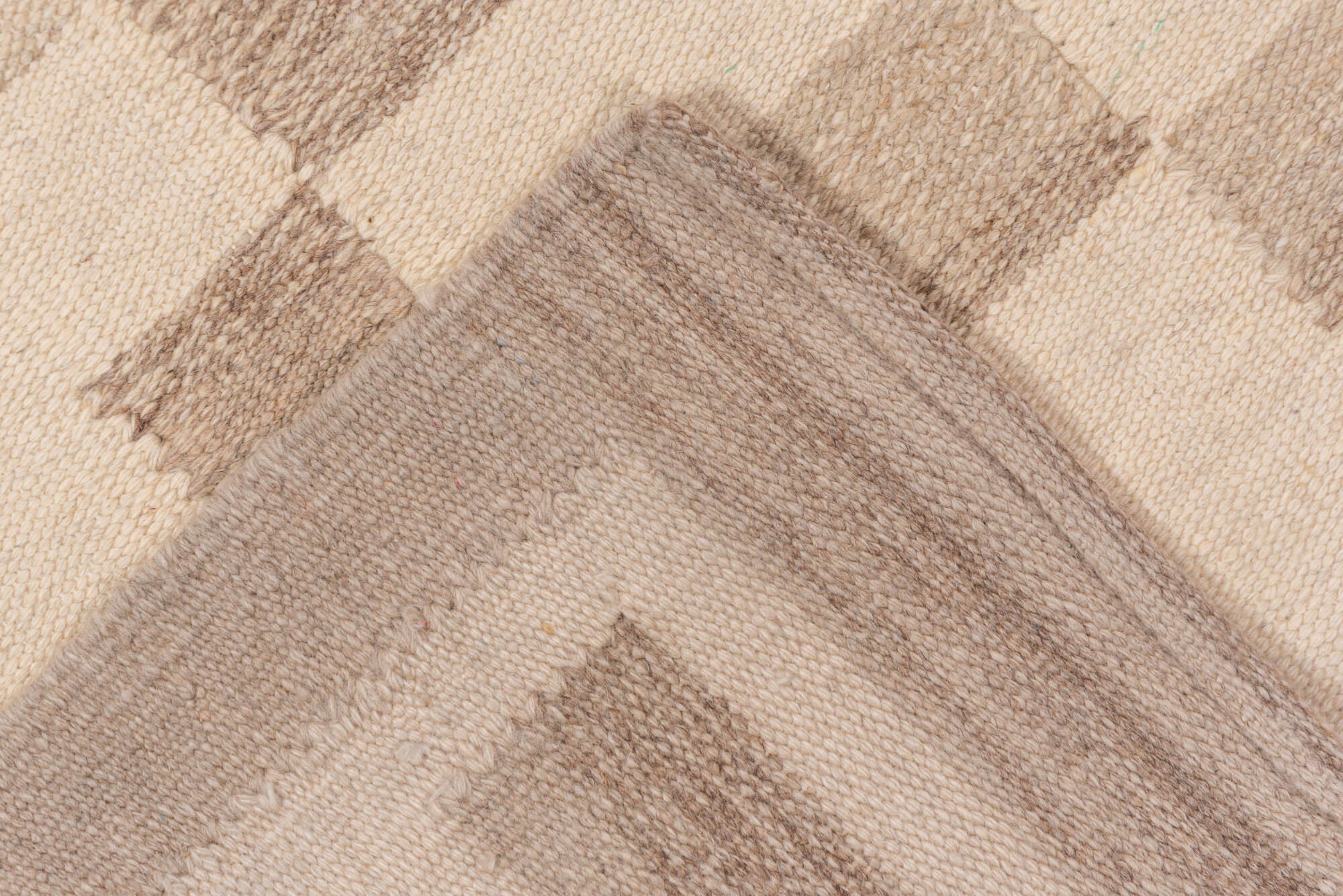 6' x 10' one-of-a-kind handmade vintage Kilim large size rug. Color palette: brown, gray, light gray, off-white, orange