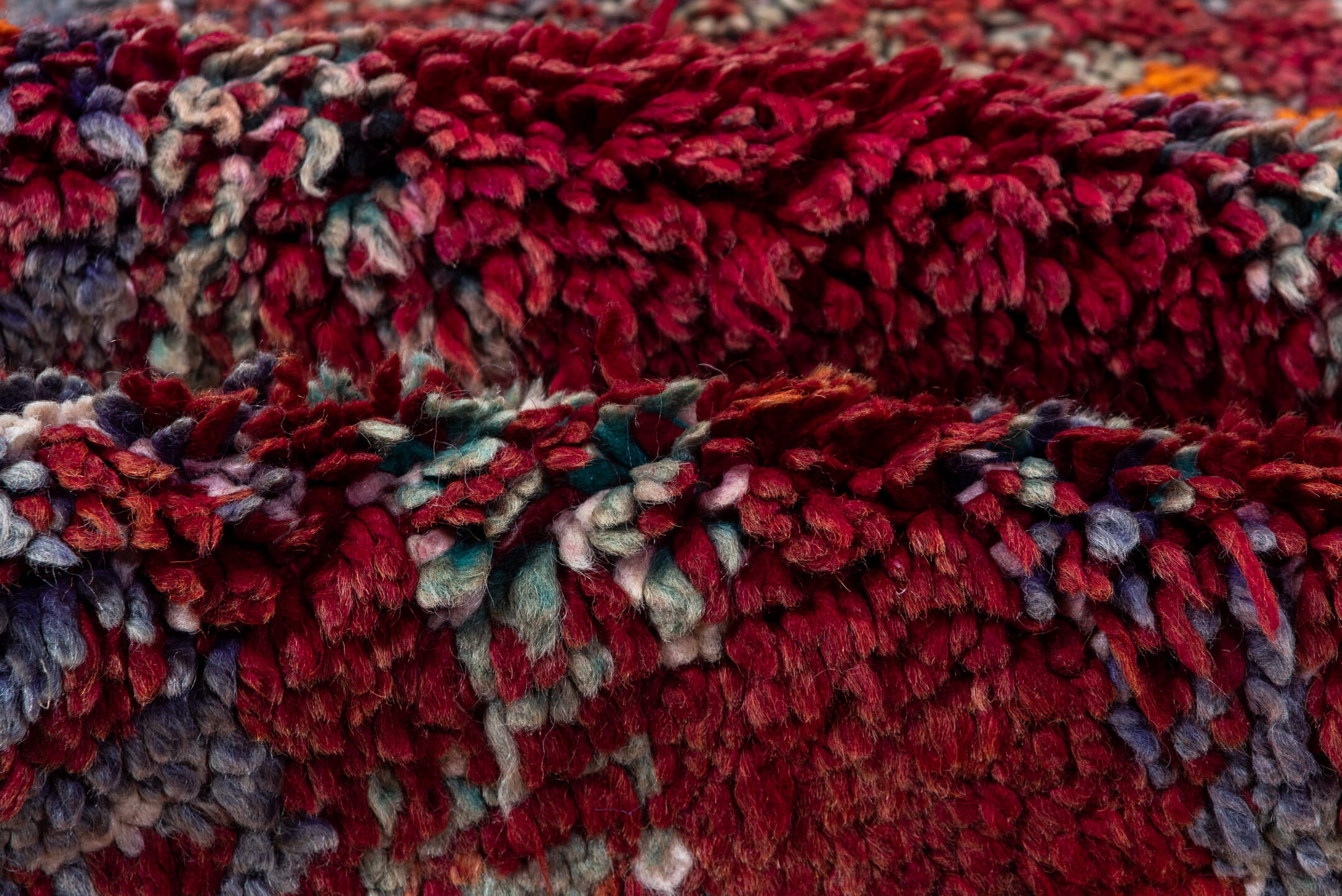 6' x 9' one-of-a-kind handmade vintage Moroccan medium size rug. Color palette: gray, brown, red, pink, light gray