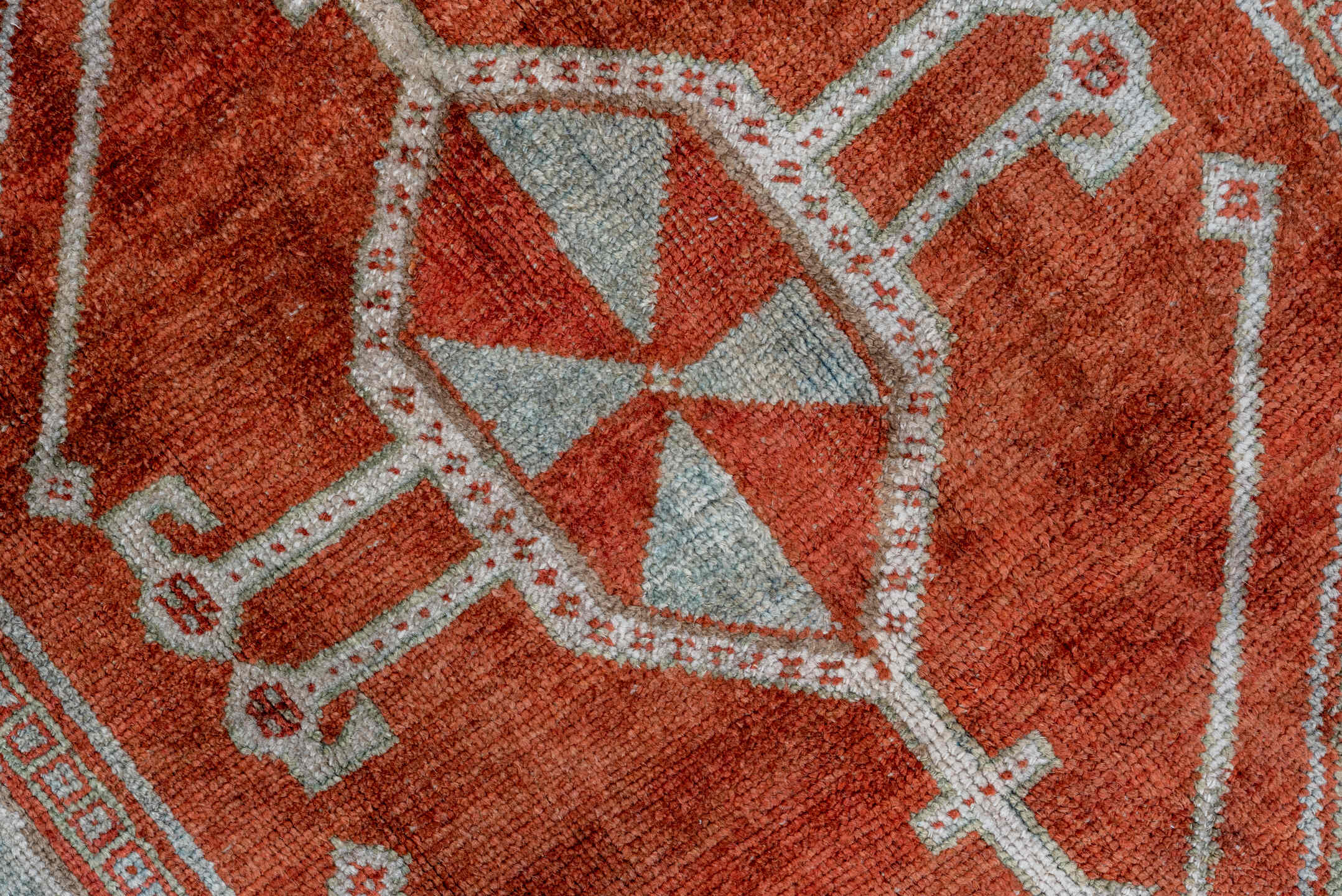 4' x 7' one-of-a-kind handmade vintage Caucasian rug. Color palette: gray, pink, brown, light gray