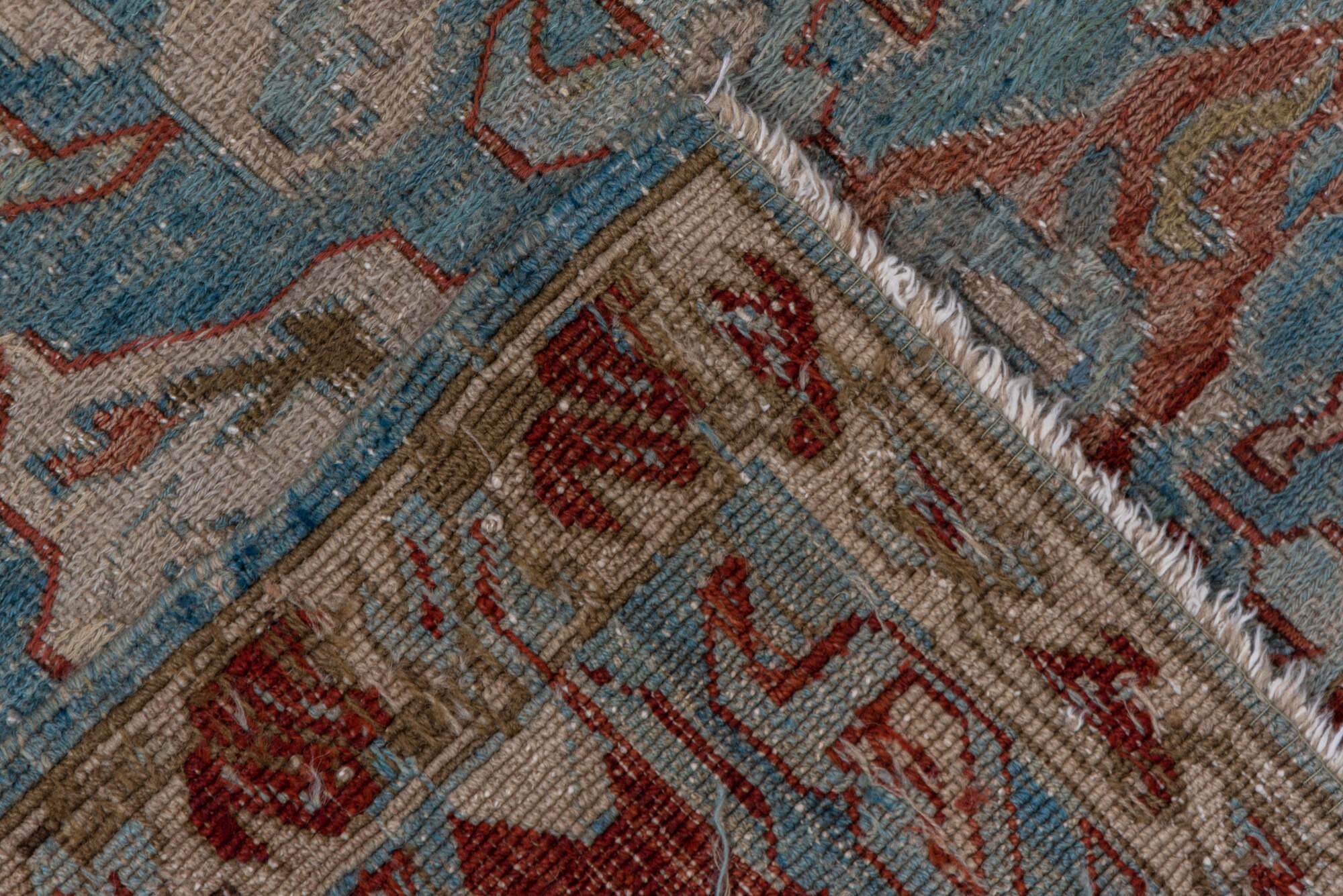 3' x 5' one-of-a-kind handmade vintage Sumak small size rug. Color palette: brown, dark gray, dim gray, gainsboro, gray