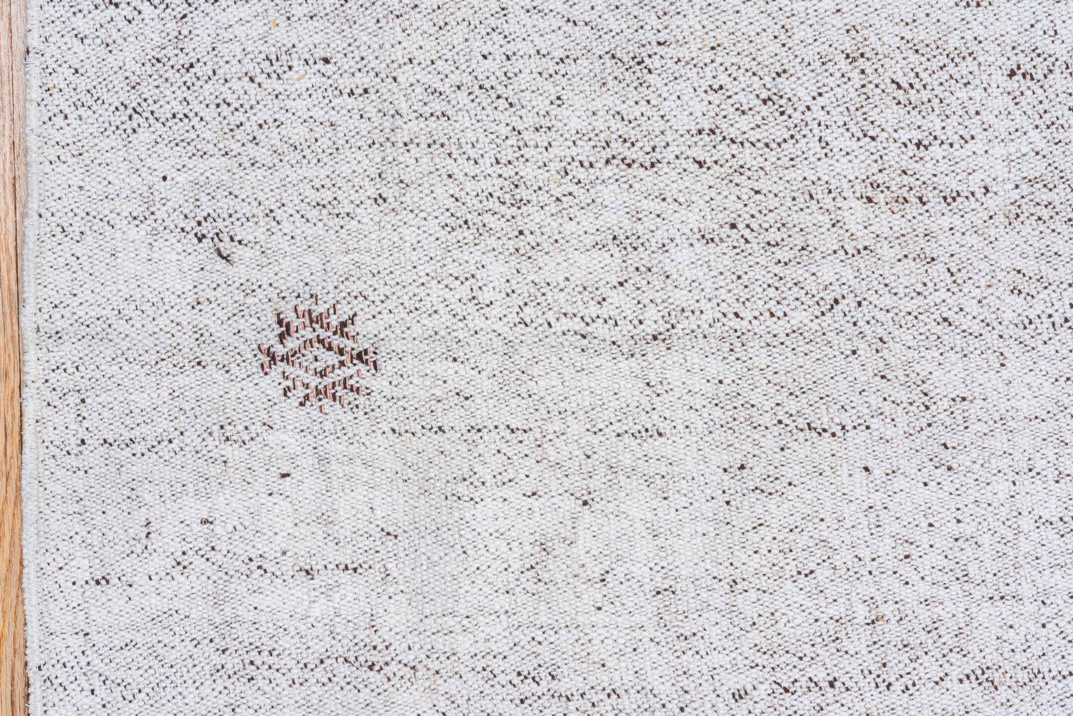 8' x 12' one-of-a-kind handmade vintage Flatweave large size rug. Color palette: gray, light gray, off-white, light blue