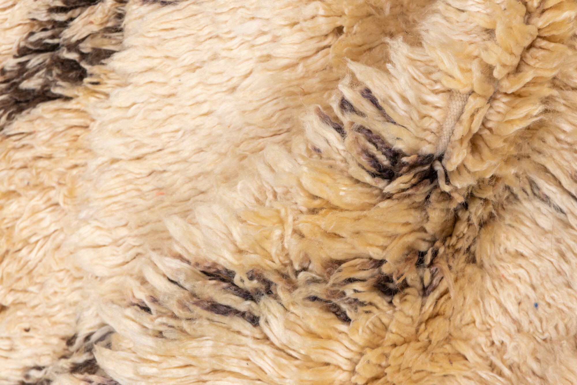 6' x 12' one-of-a-kind handmade vintage Moroccan large size rug. Color palette: antiquewhite, bisque, blanched almond, brown